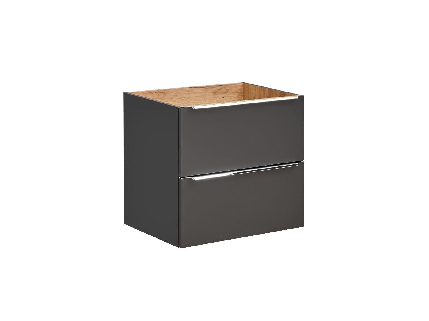 Capri Unterschrank für Waschbecken, 80 cm, 2 Schubladen Schwarz Matt