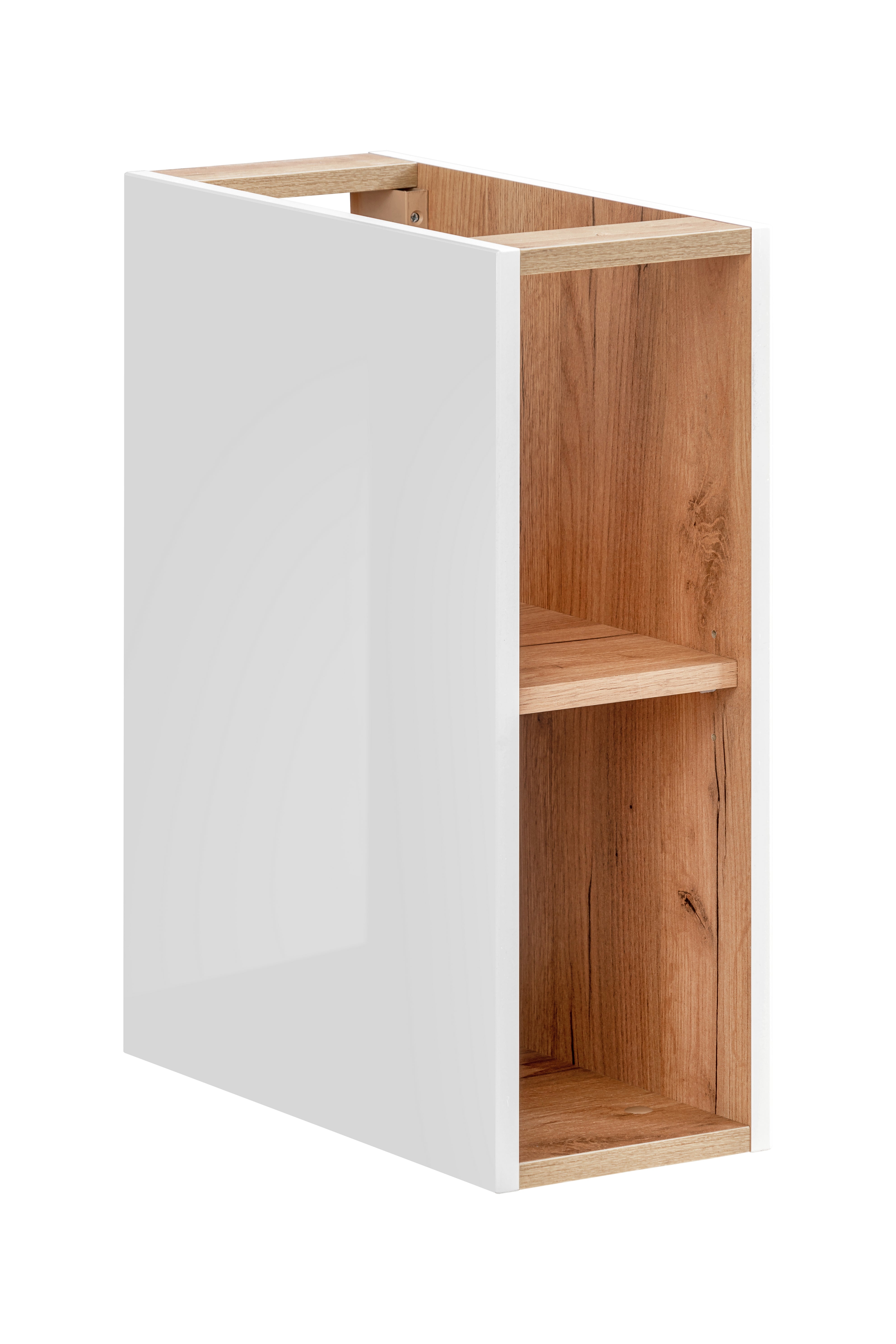 Capri Aufsatzschrank 20 cm Weiß glänzend, Golden Craft Oak