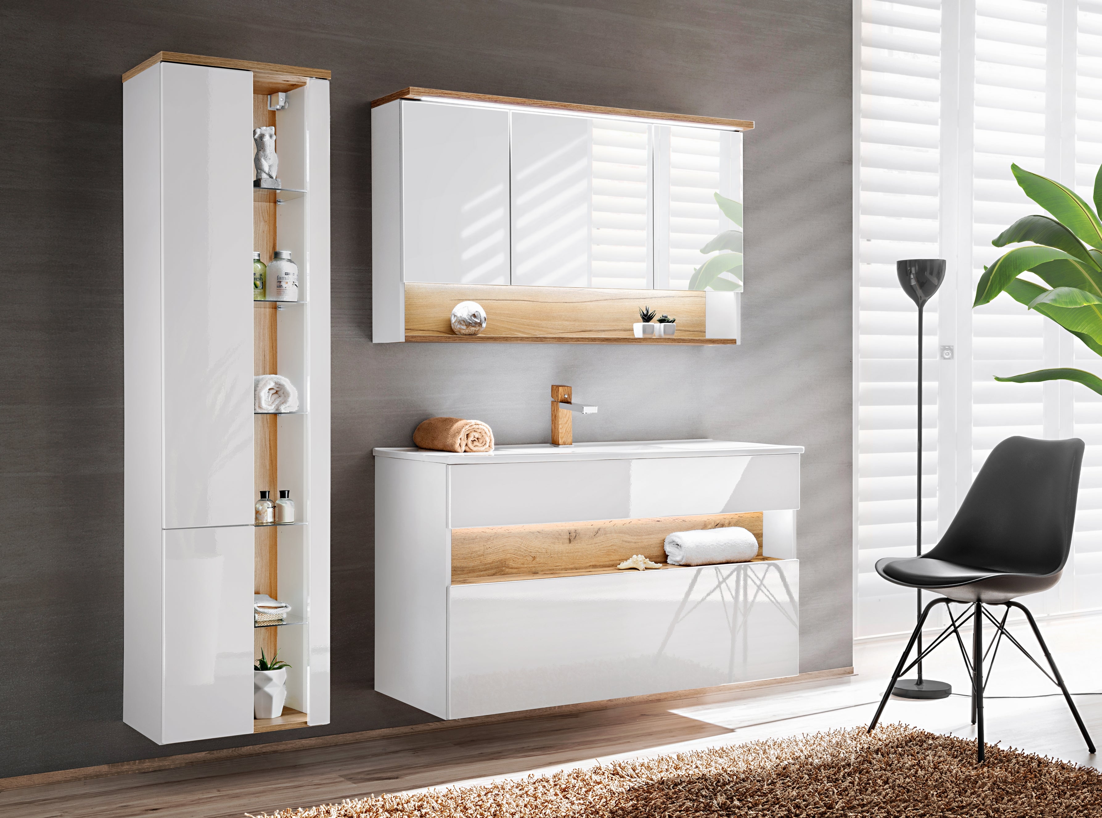 Bahama Spiegelschrank 120 cm, 3 Türen