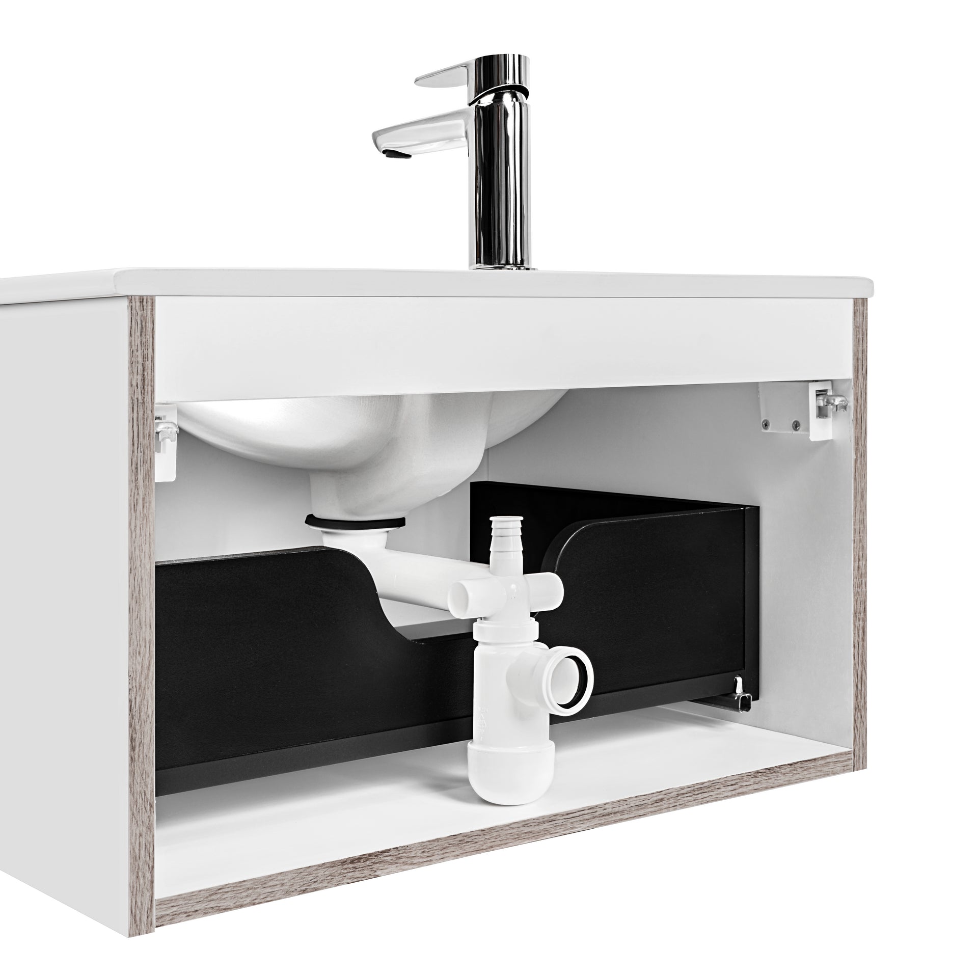 Syfon Low Siphon, inkl. Click Clack Weiß, Chrom