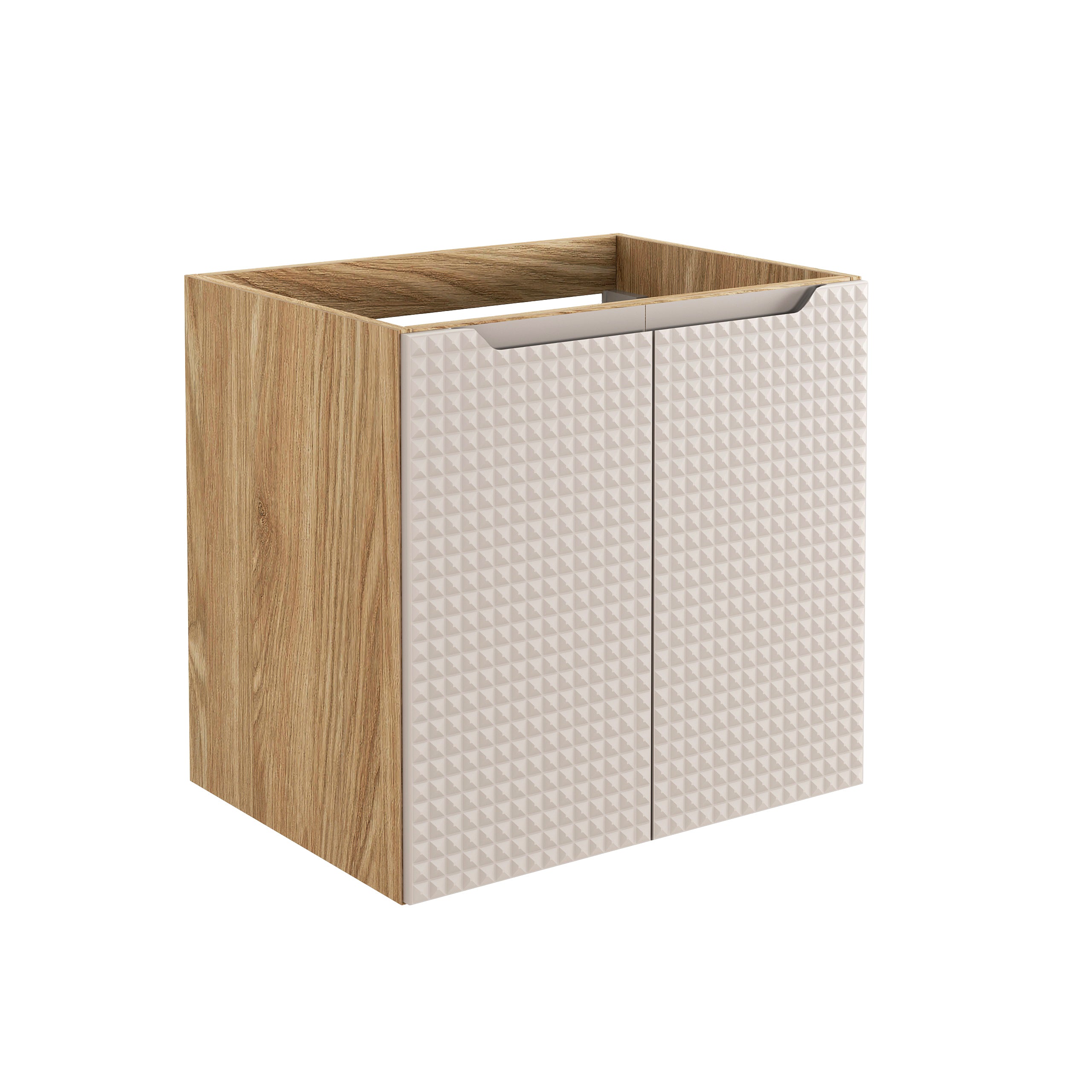 Luxor Waschbeckenunterschrank 60 cm, 2 Türen Beige, Eiche geölt