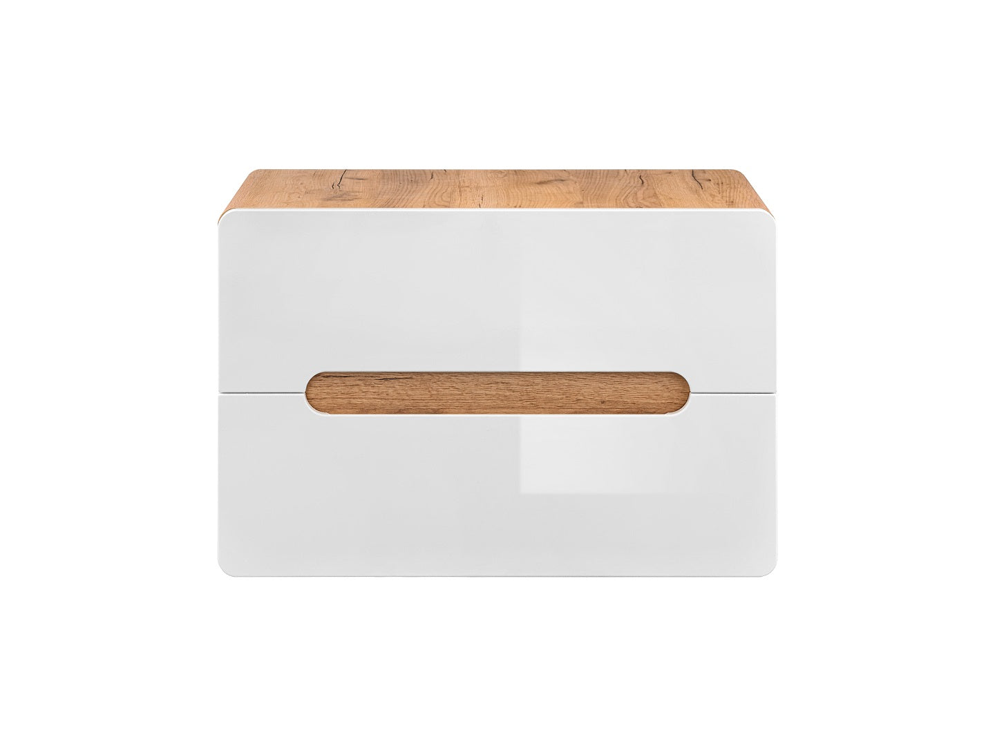 Aruba Unterschrank für Waschbecken, 80 cm, 2 Schubladen Craft Eiche, Weißglanz 80 x 46 x 53 cm