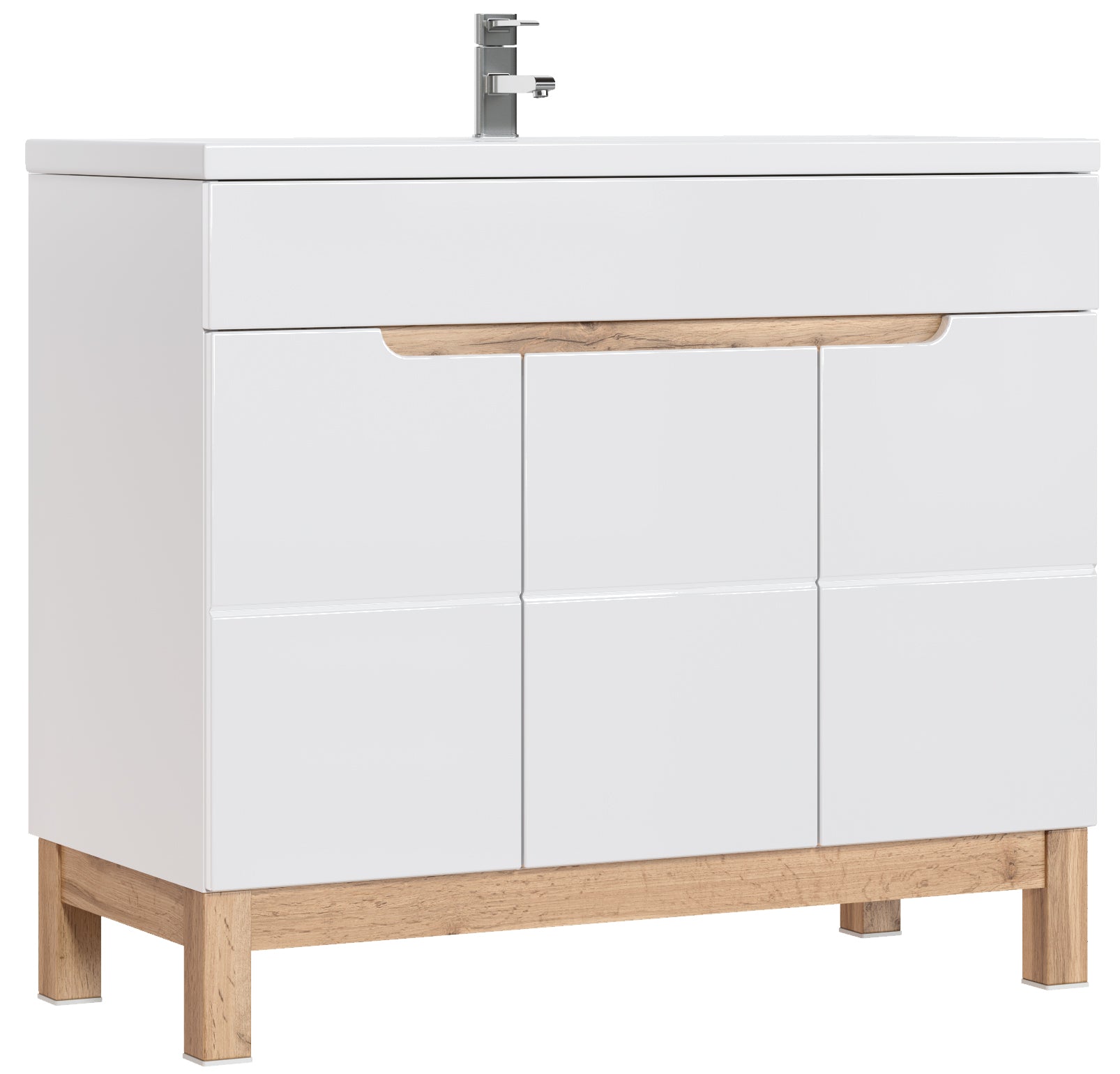 Bali Waschbeckenunterschrank 100 cm, 3 Türen
