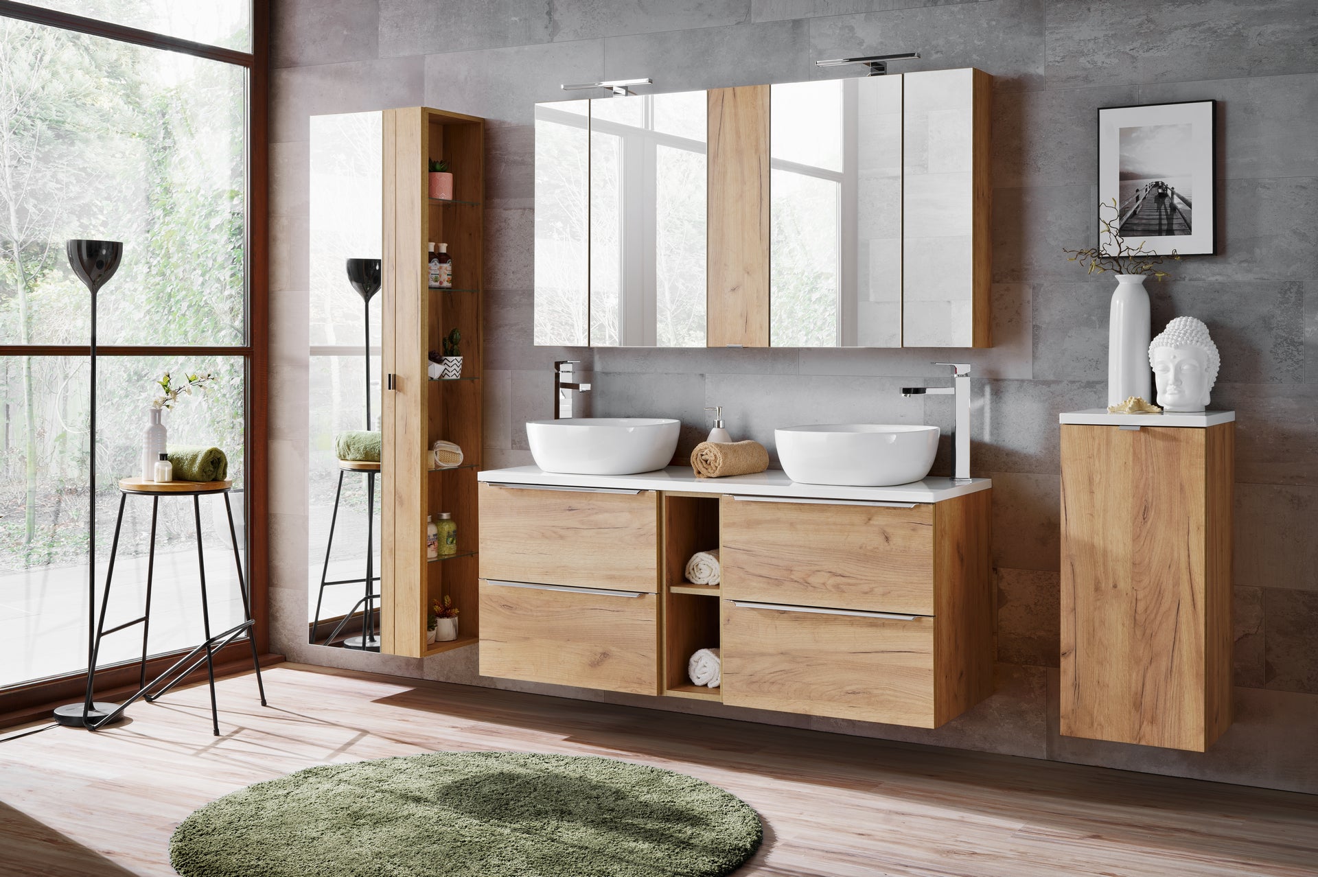 Capri Aufsatzschrank 20 cm Goldene Handwerkseiche