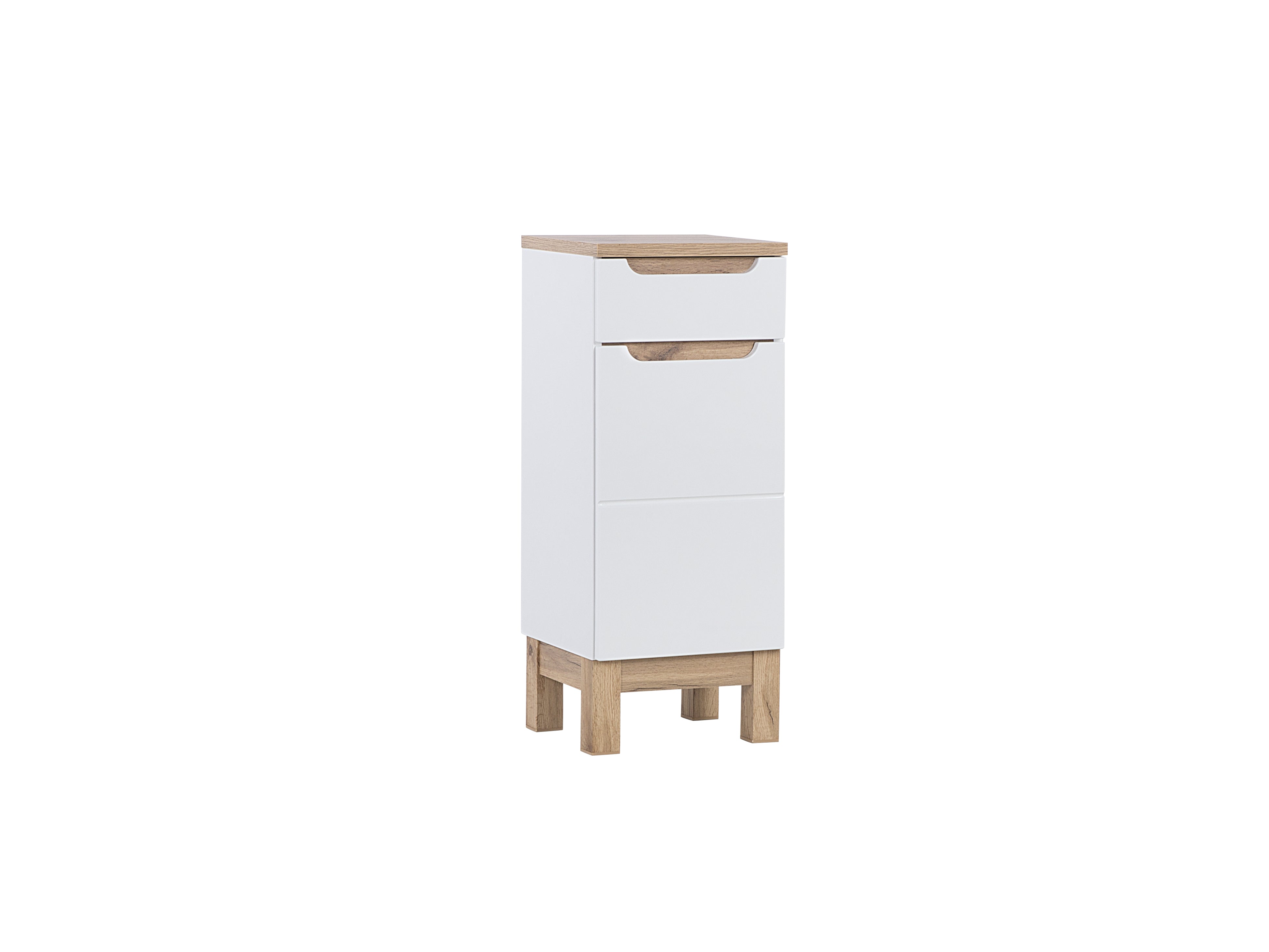 Bali Seitenschrank 35 cm 1 Tür 1 Schublade Weiß