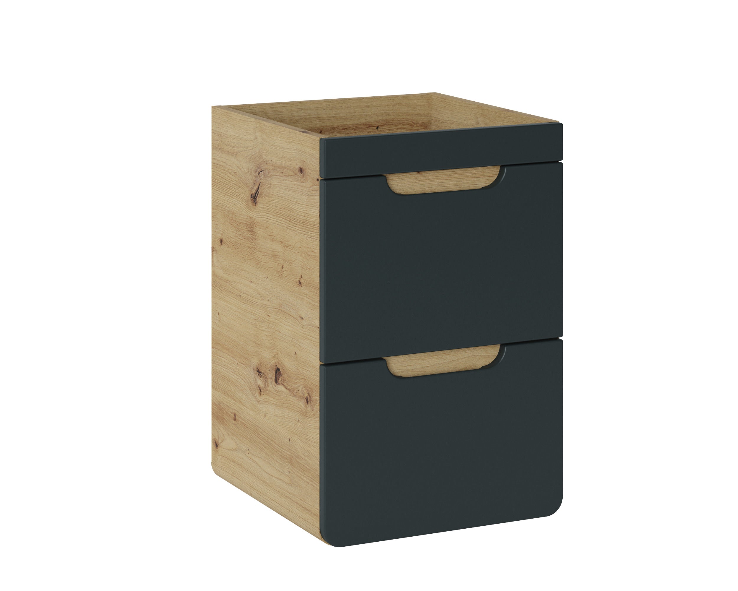 Aruba Unterschrank für Waschbecken, 40 cm, 2 Schubladen Craft Eiche, Cosmos Grey
