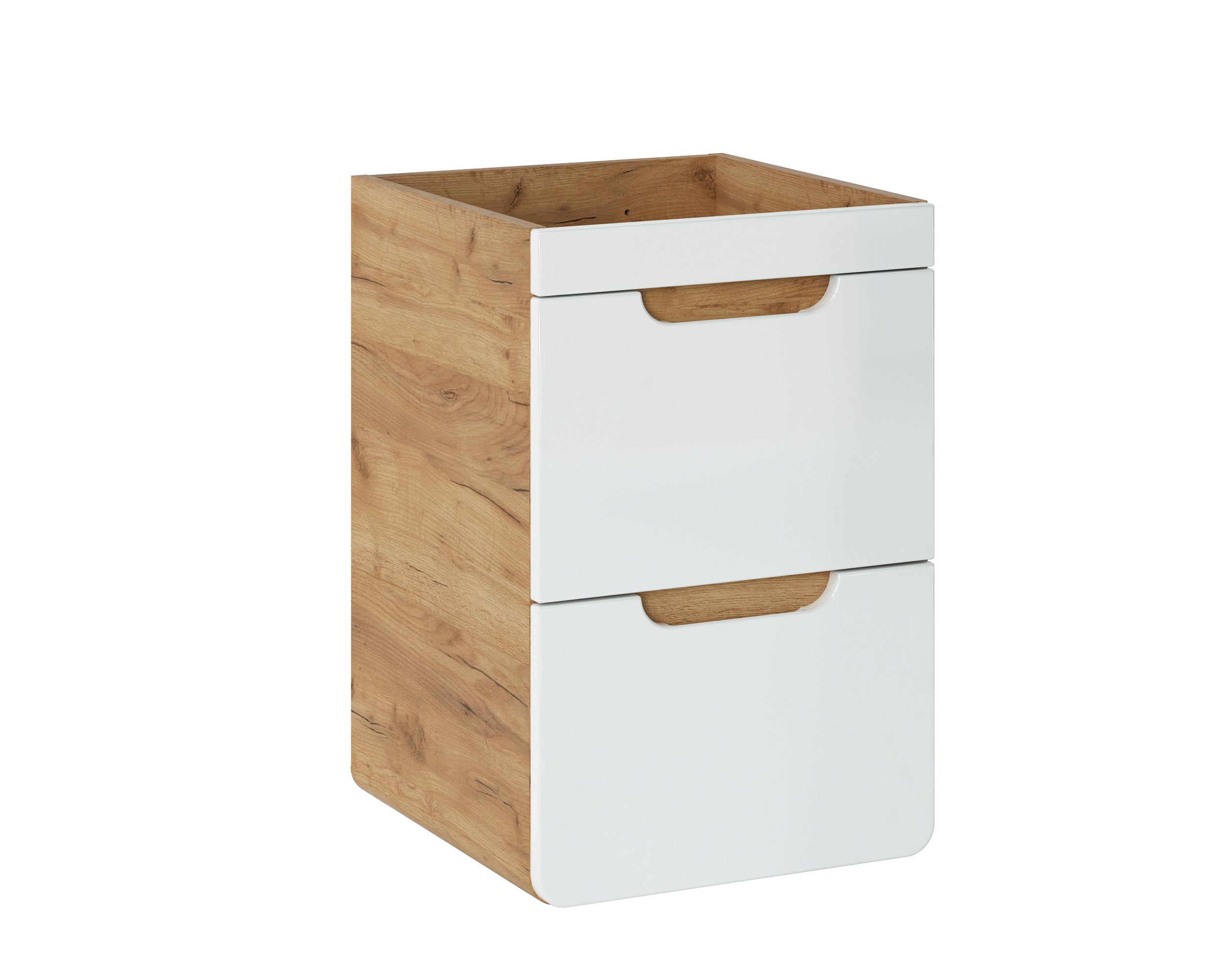 Aruba Unterschrank für Waschbecken, 40 cm, 2 Schubladen Craft Eiche, Weißglanz