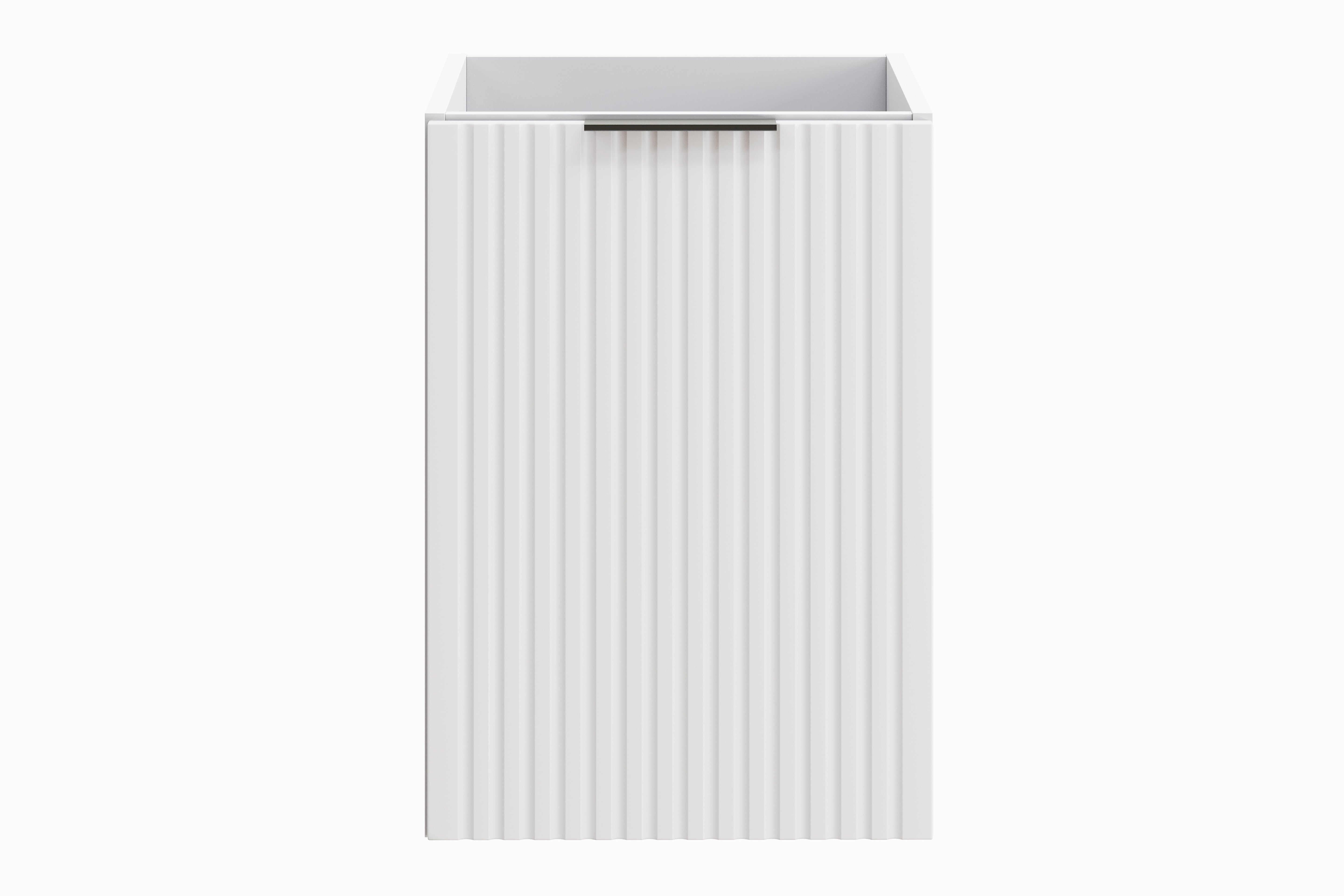 Adel Seitenschrank 40 cm mit Wäschekorb Weiß Matt