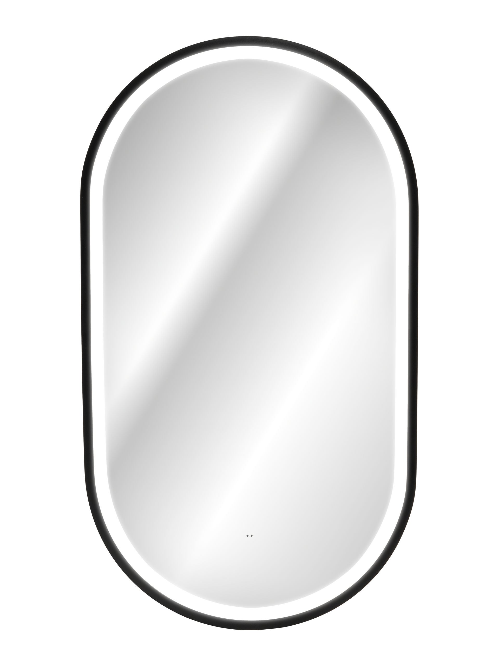 Lustro gerahmter LED-Spiegel Spiegel, Schwarz 50 x 4 x 90 cm