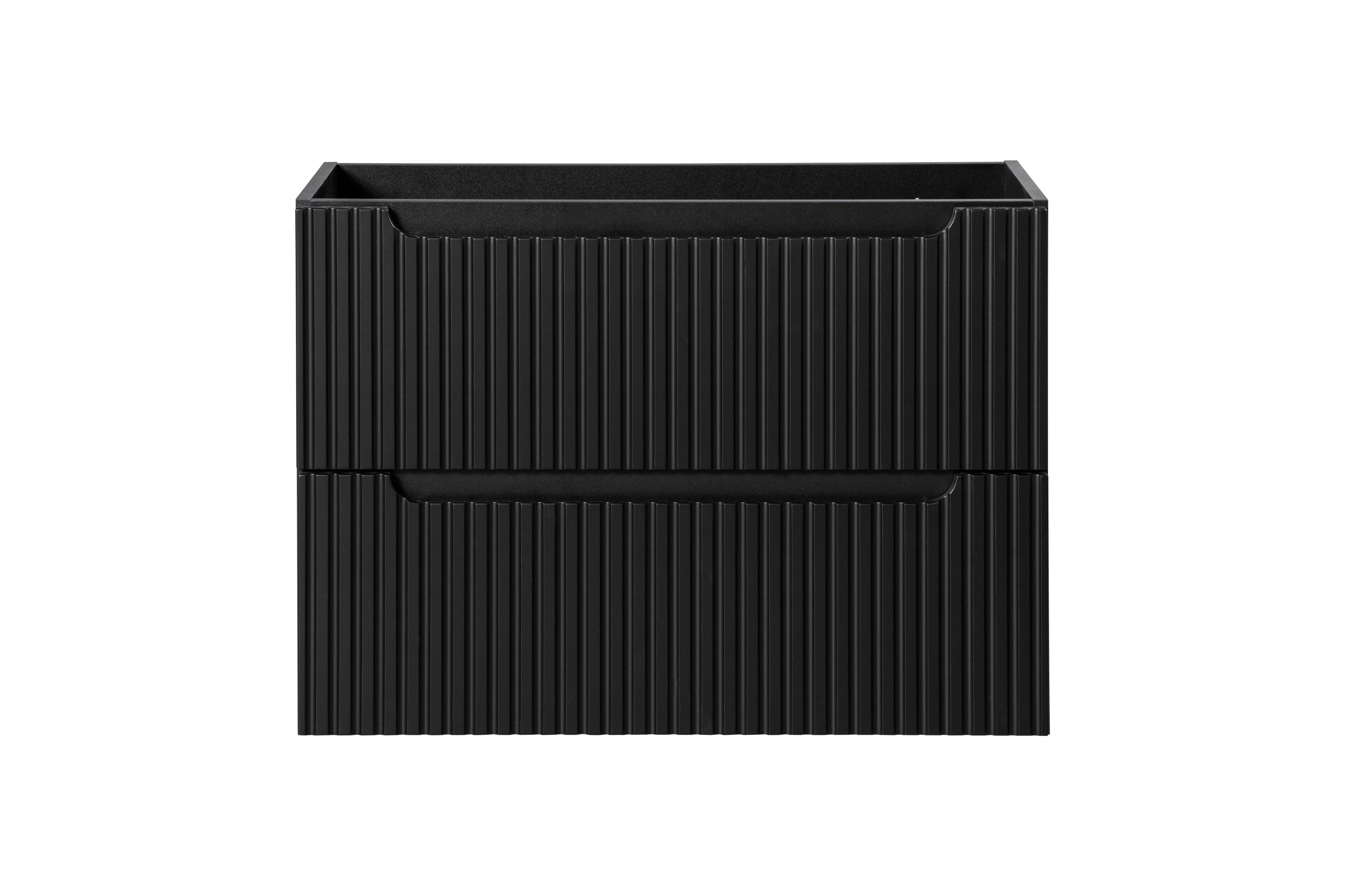 Nova Unterschrank für Waschbecken, 80 cm, 2 Schubladen Schwarz Matt