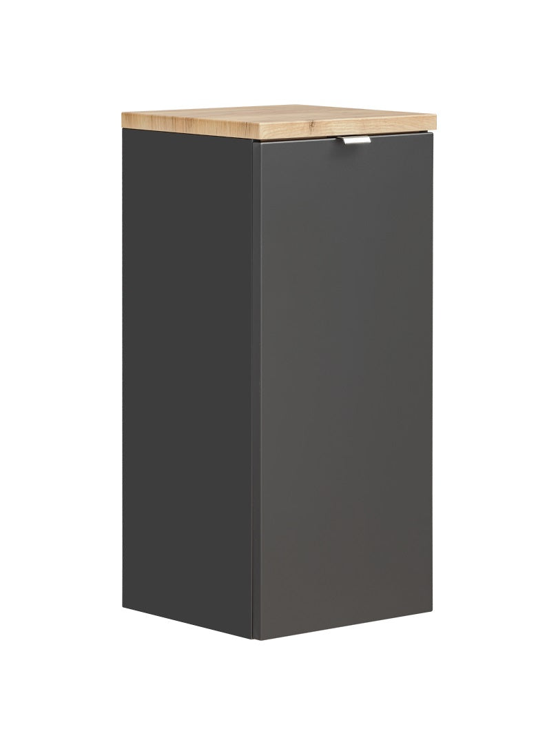Capri Seitenschrank 35 cm 1 Tür Schwarz Matt