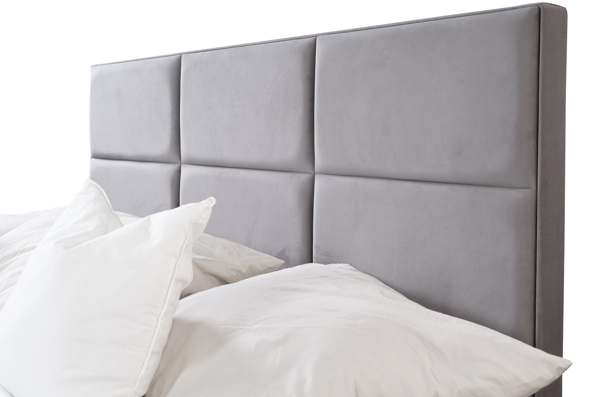 Boxspringbett Tommy Hellgrau – Premium Samtstoff