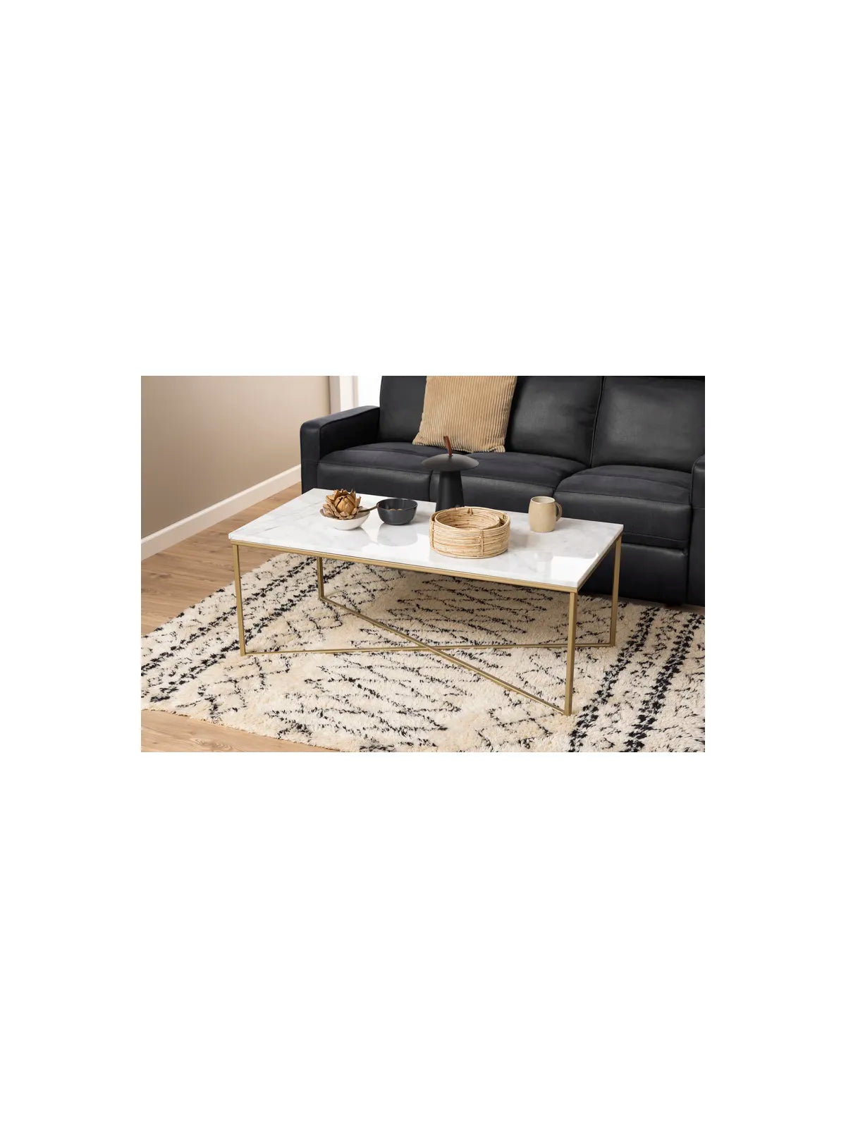 Marmor Couchtisch Alisma Weiss Guangxi Poliert Marmor