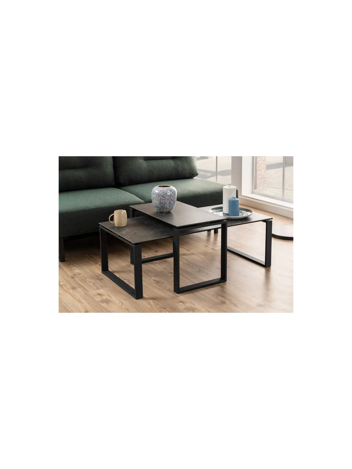 Katrine Couchtisch Schwarz Fairbanks Rau Keramisch