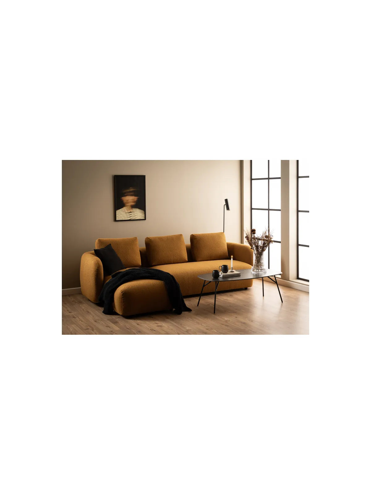 Caracas Couchtisch Schwarz Baku Rau keramisch