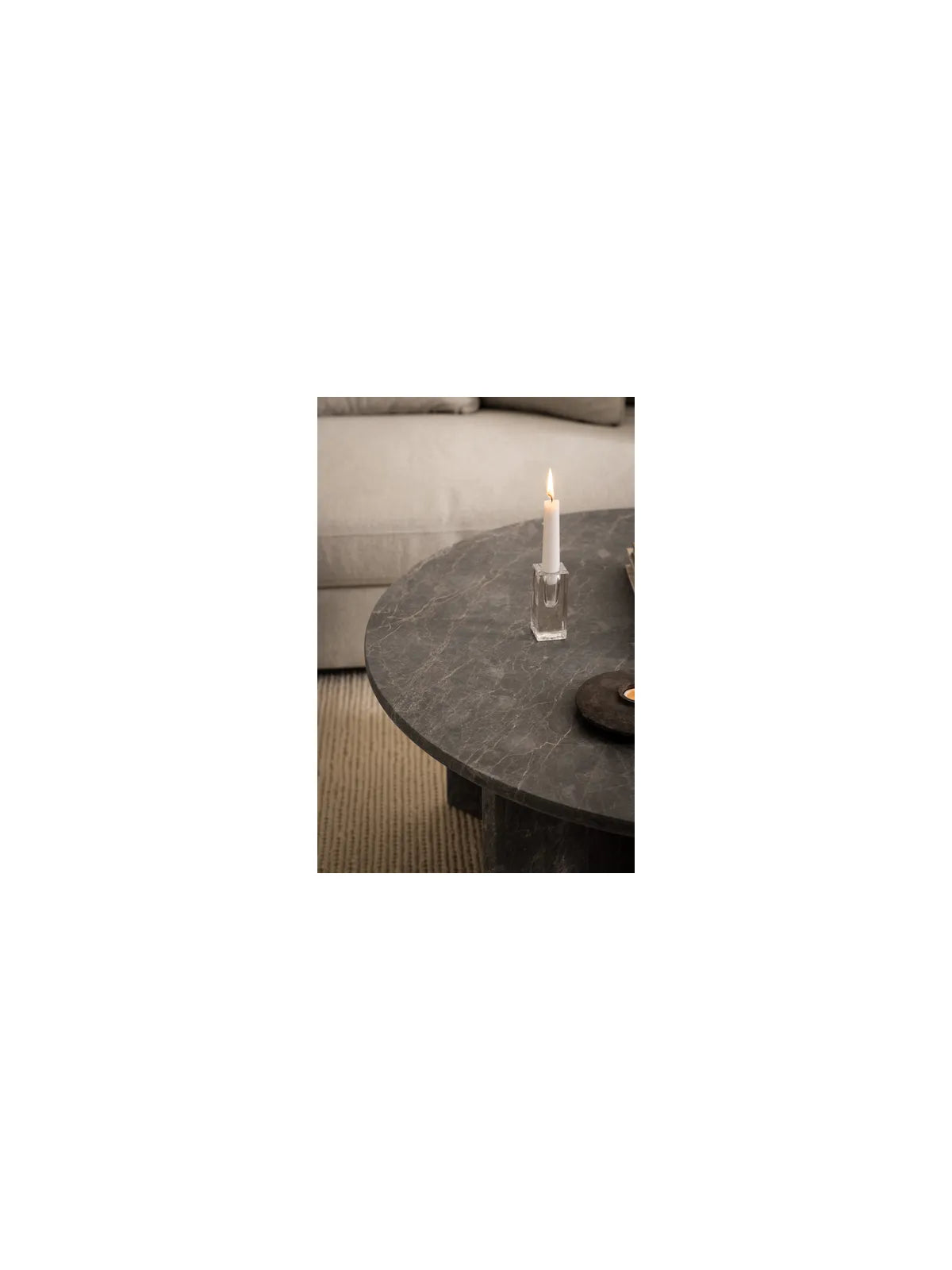 Runder Marmor Couchtisch Vega Braun