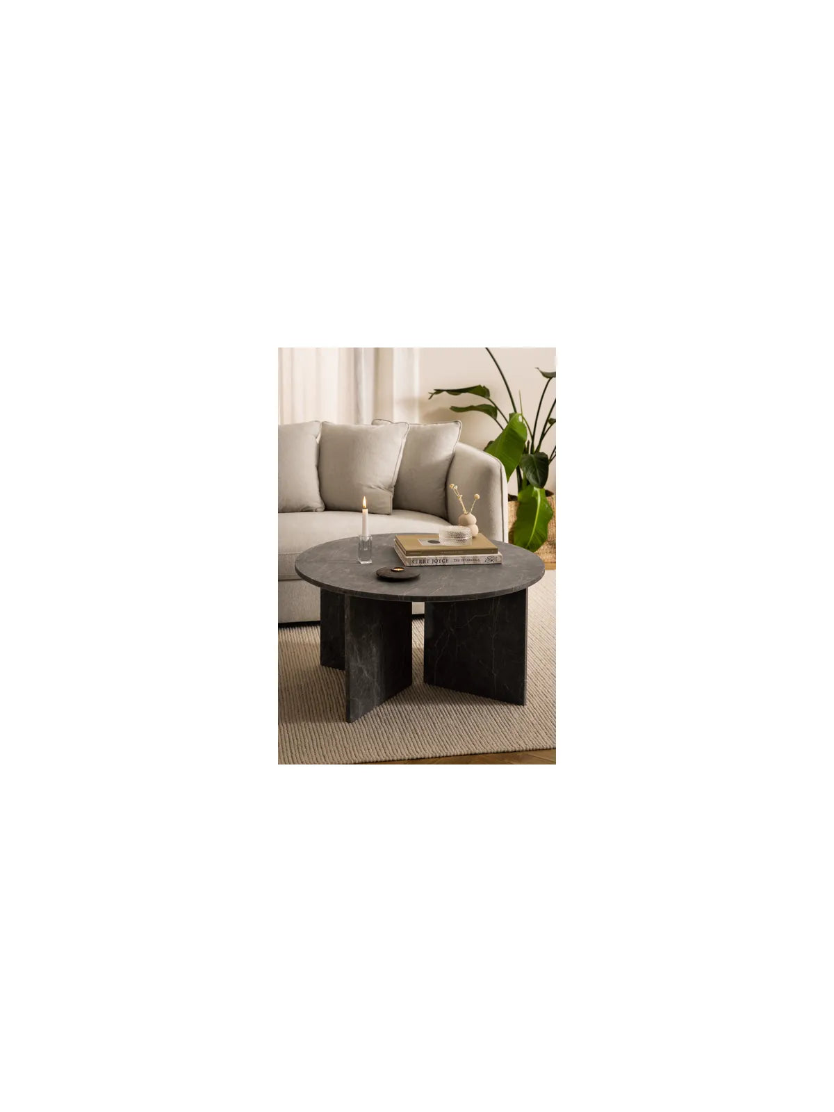 Runder Marmor Couchtisch Vega Braun