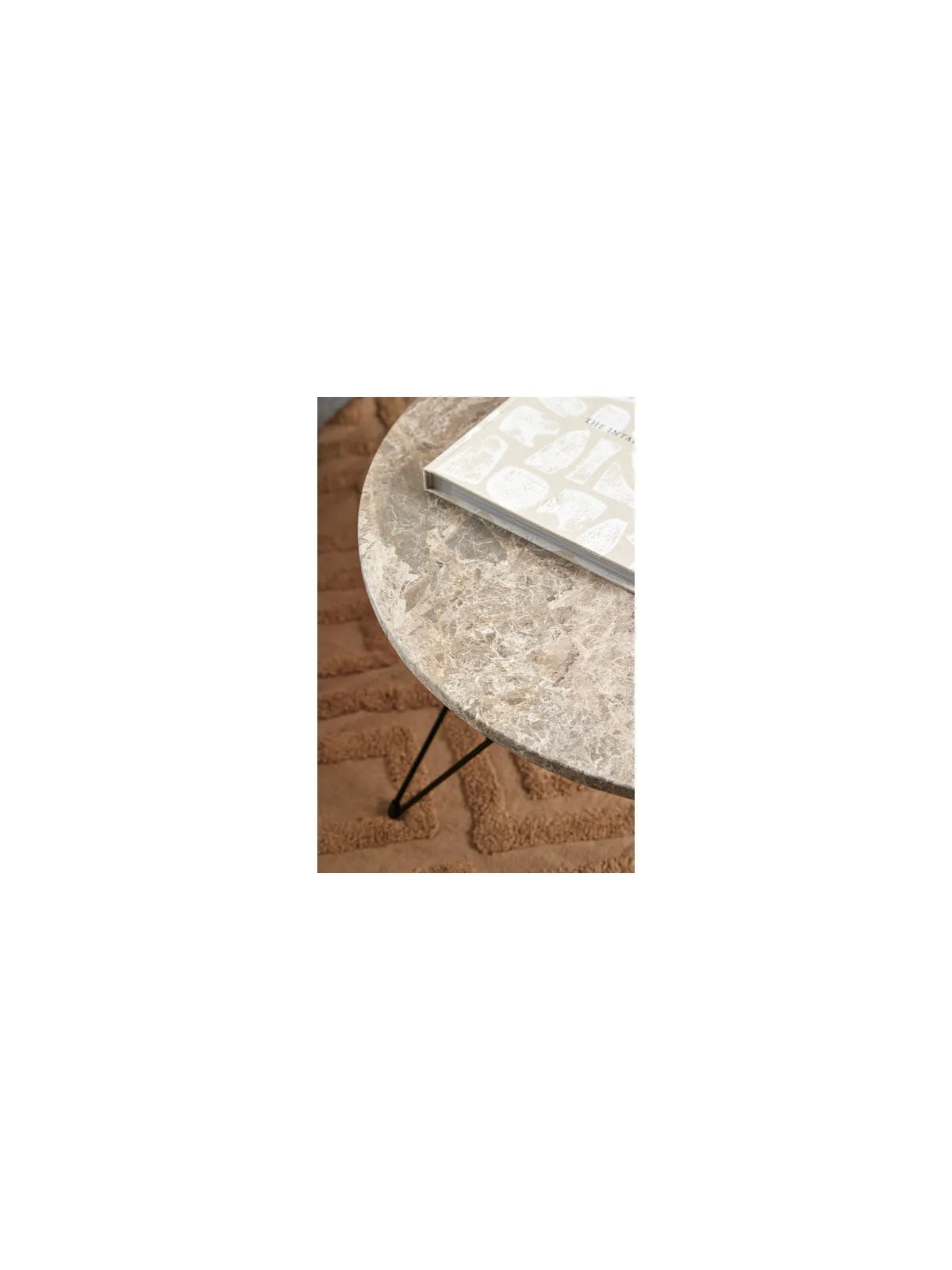 Runder Marmor Couchtisch Prunus Matt Braun Lackiert Marmor
