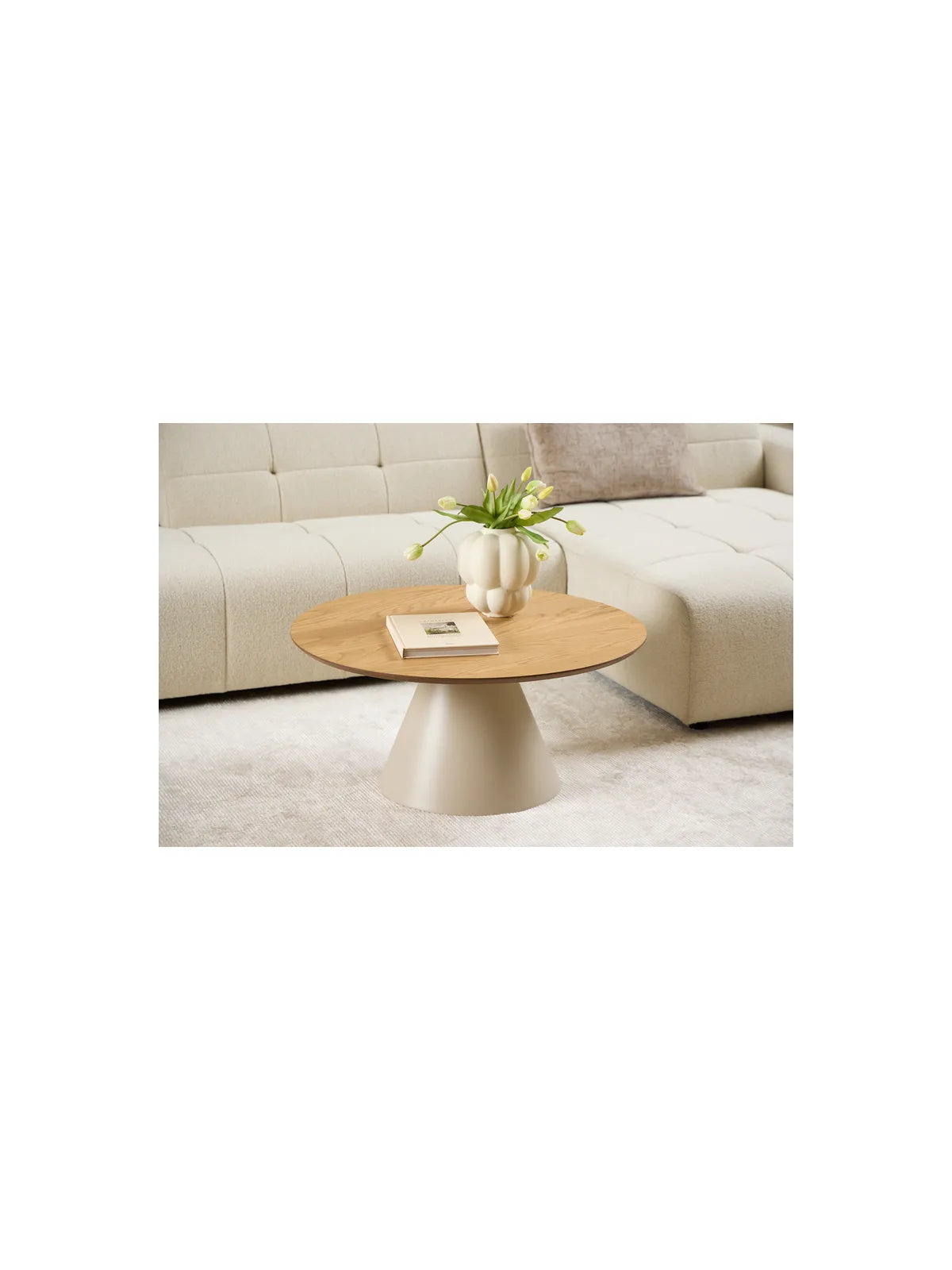 Runder Holz Couchtisch Soli Eiche