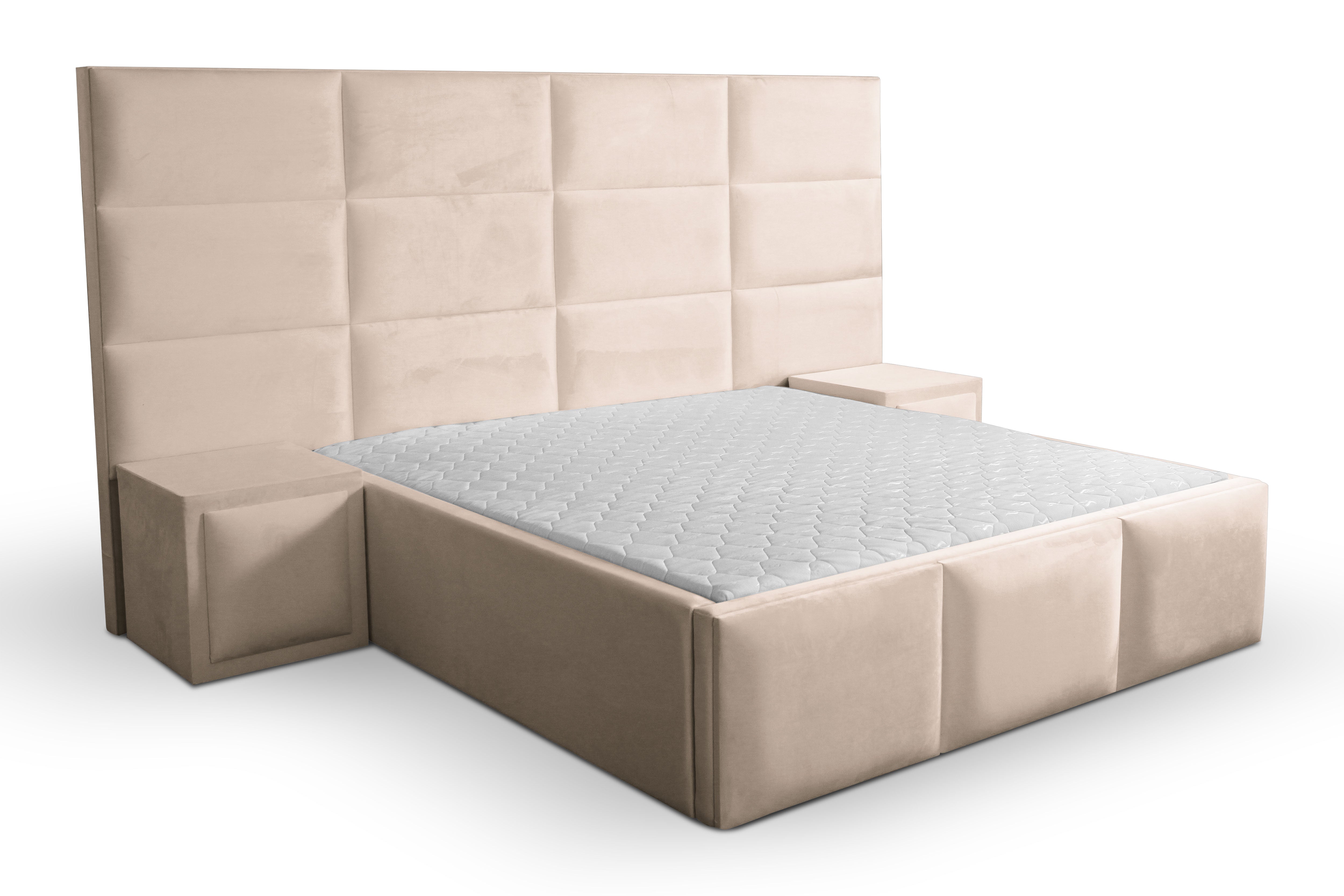 Polsterbett Manhattan Big Lux II Beige – Premium Samtstoff