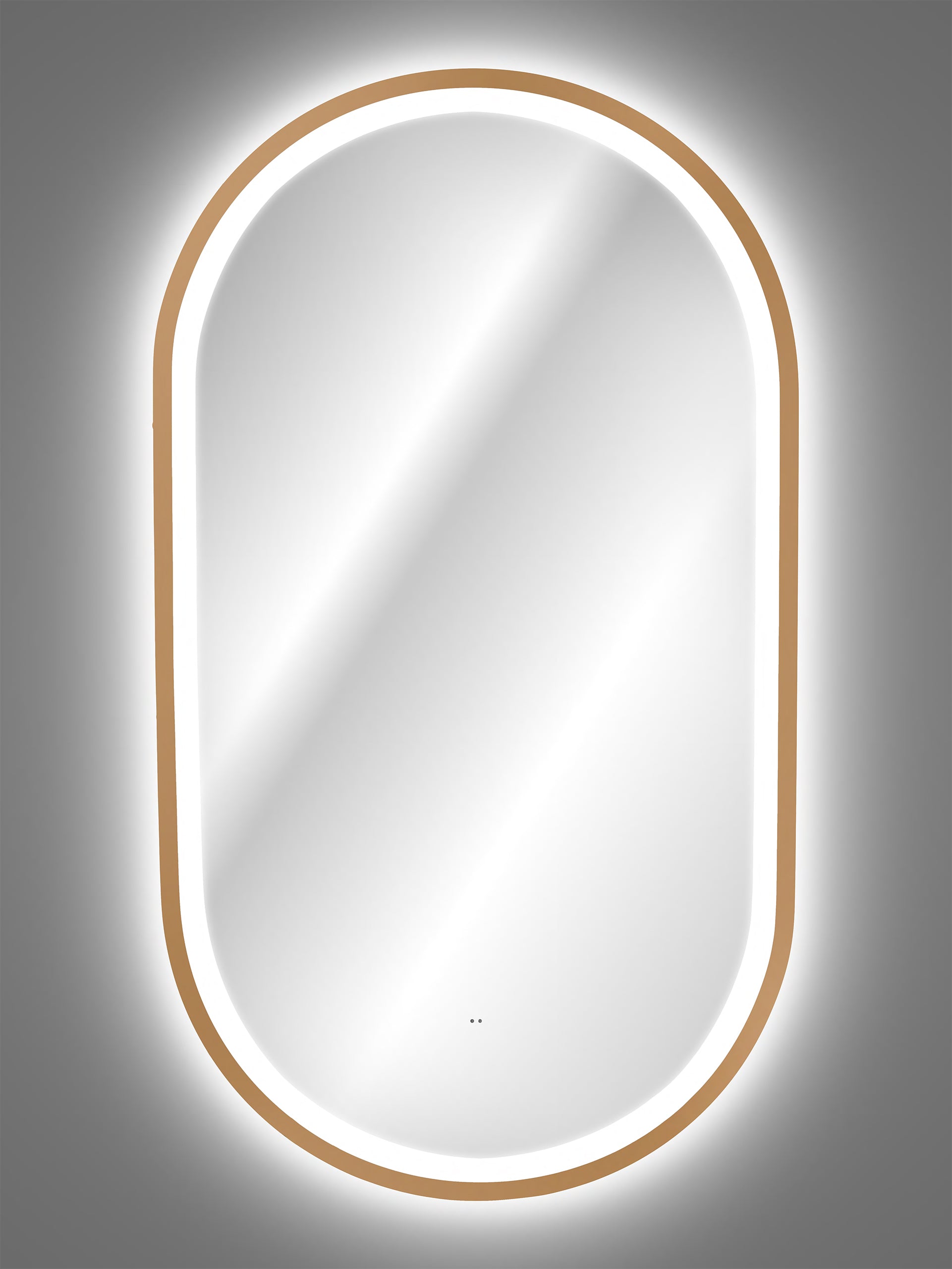 Lustro gerahmter LED-Spiegel Spiegel, Gold 50 x 4 x 90 cm