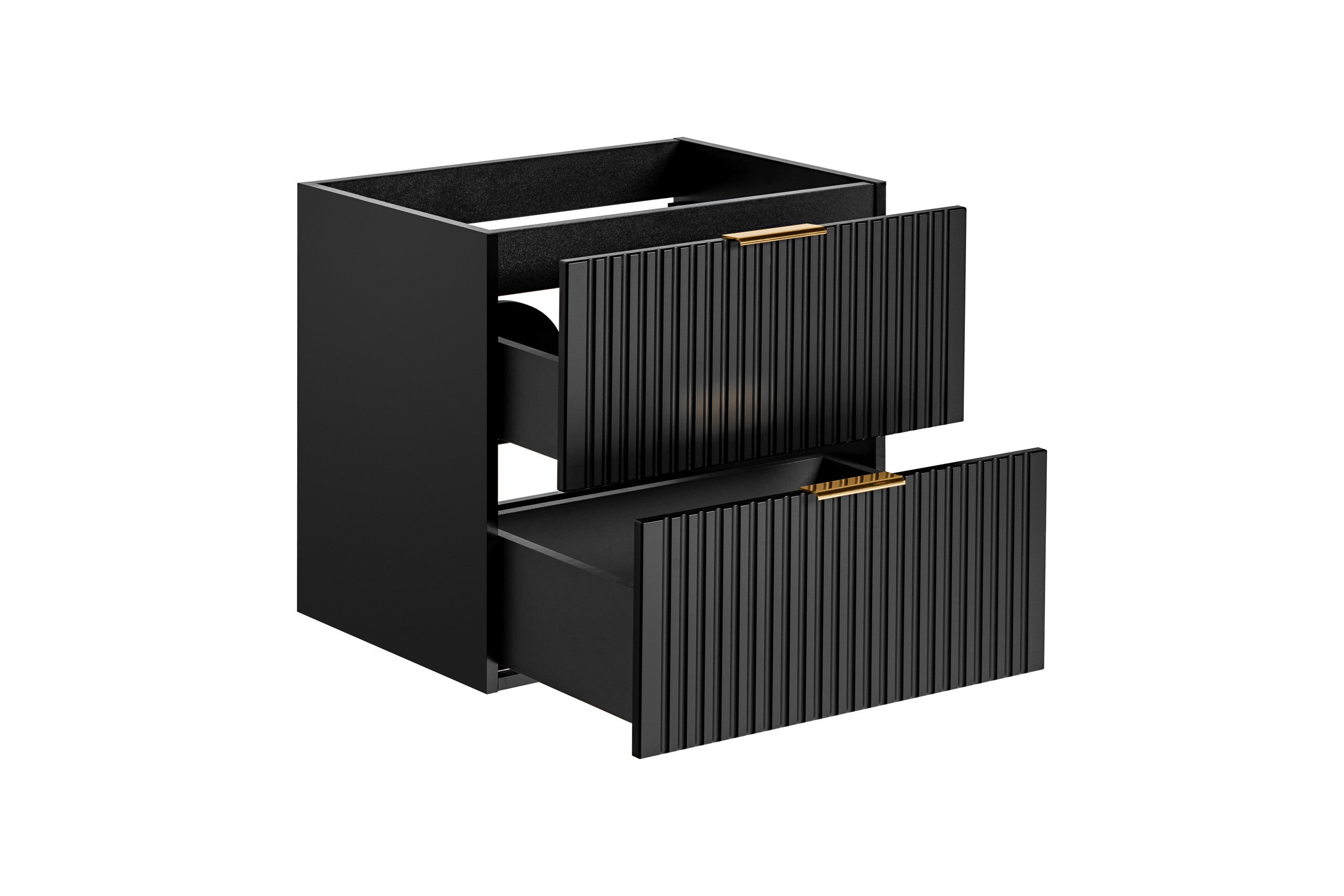 Adel Unterschrank für Waschbecken, 60 cm, 2 Schubladen Schwarz Matt