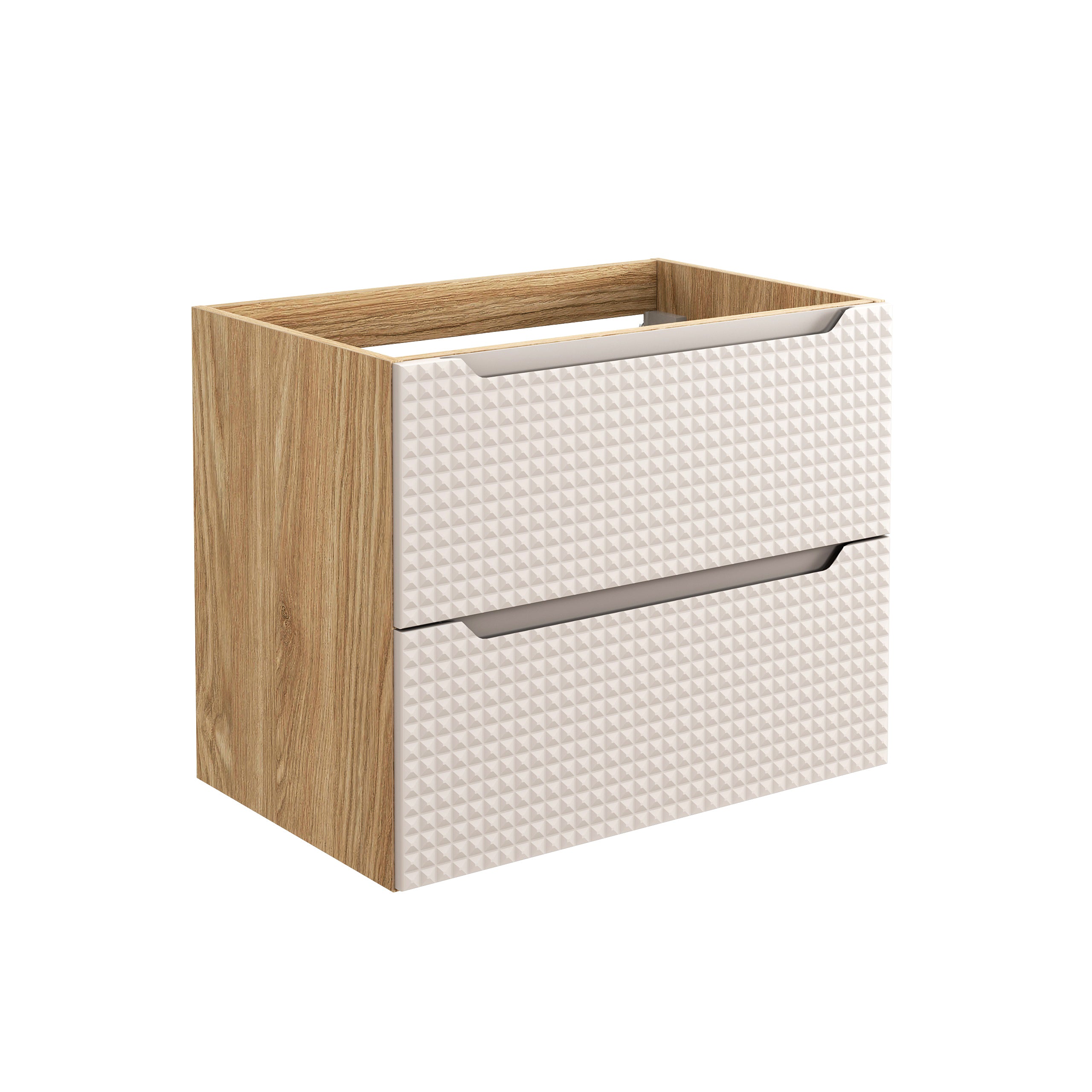Luxor Unterschrank für Waschbecken, 70 cm, 2 Schubladen Beige, Eiche geölt