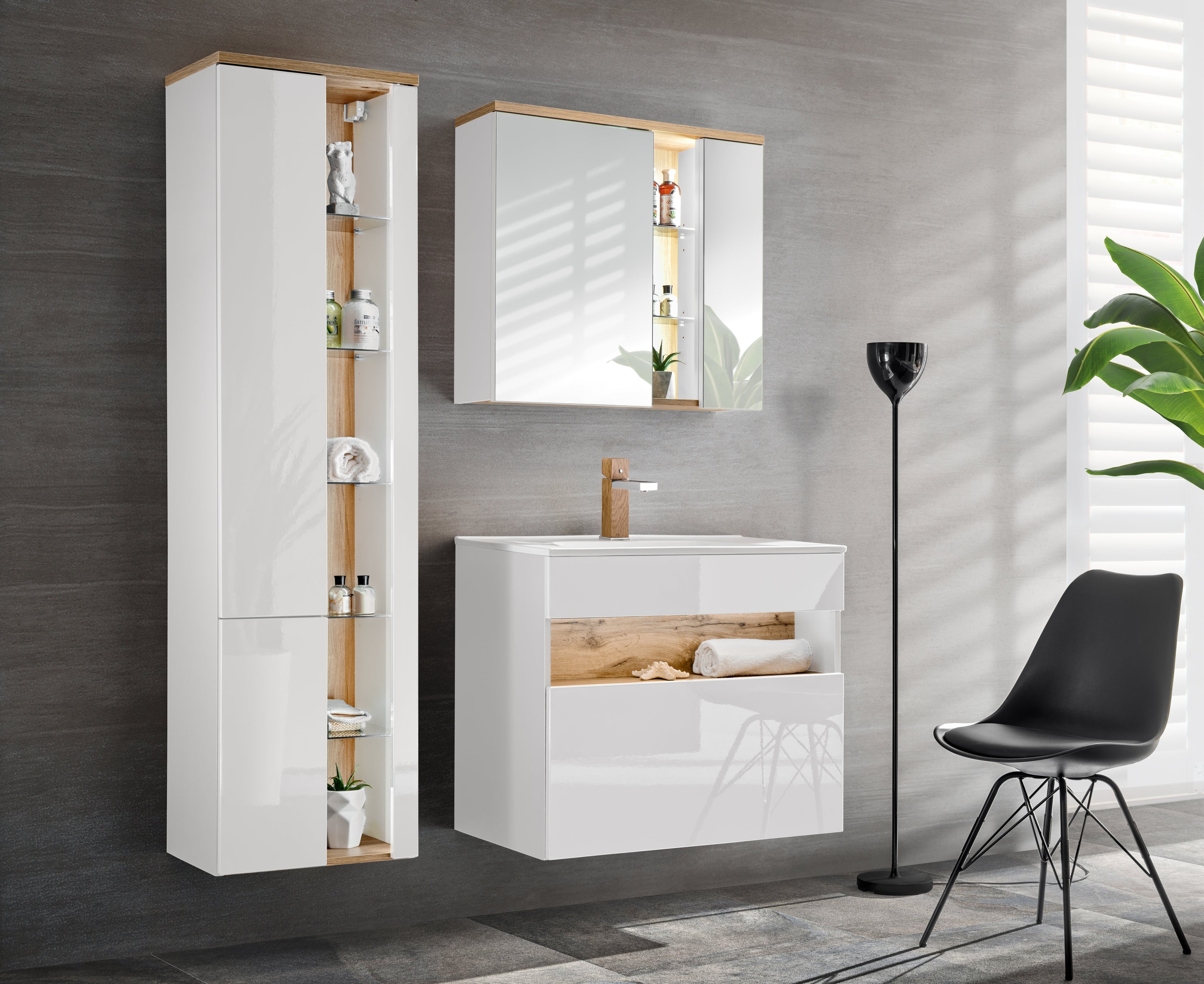 Bahama Waschbeckenunterschrank 80 cm, 1 Schublade