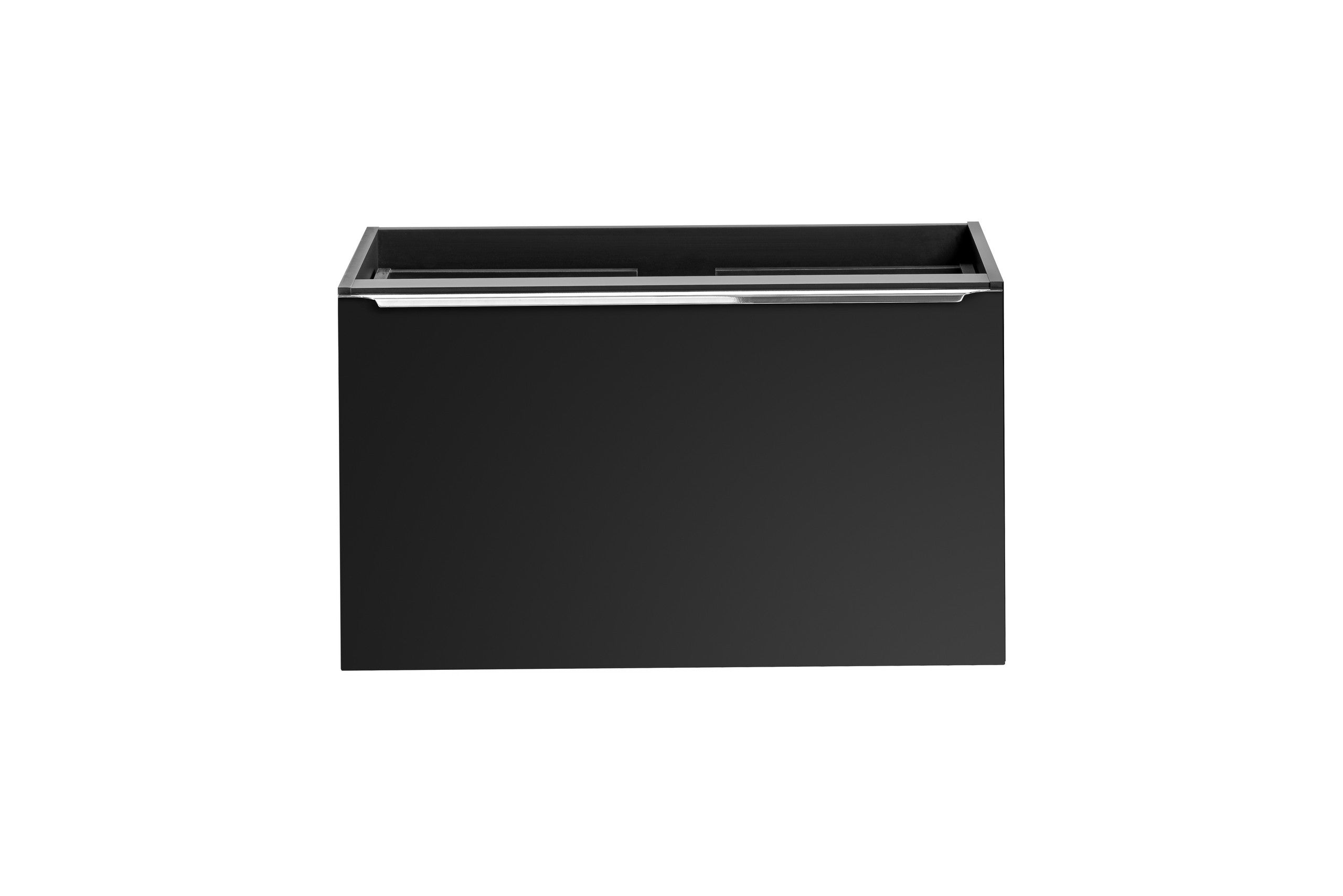 Santa Unterschrank für Waschbecken, 80 cm, 2 Schubladen Schwarz Matt