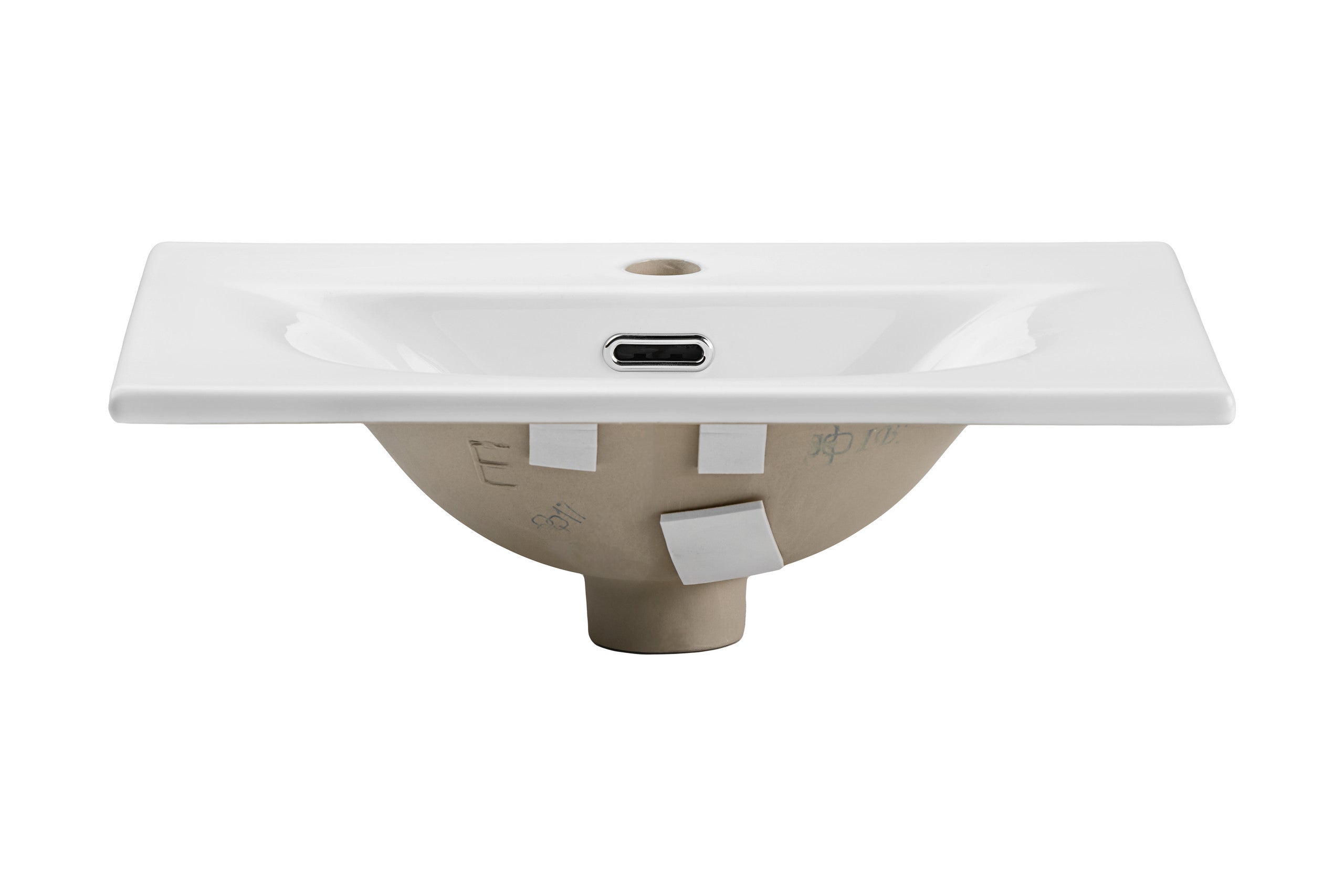 Sky Einzelbecken-Möbelwaschtisch, 50 cm Weiß glänzend 51 x 40 x 15 cm (SKY 3 50CM DP ( E-8099-3-50 ))