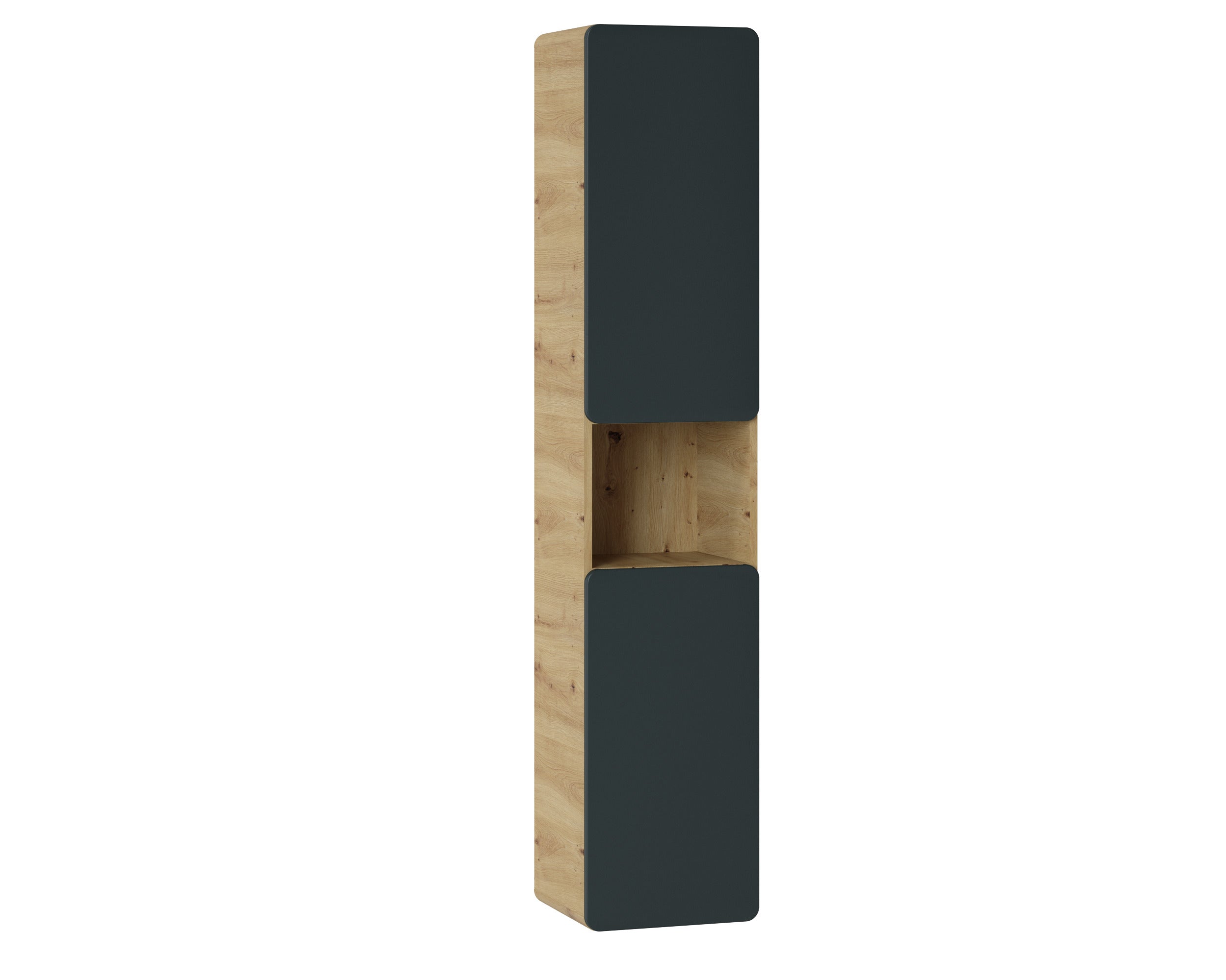 Aruba Hochschrank 2 Türen Craft Eiche, Cosmos Grey