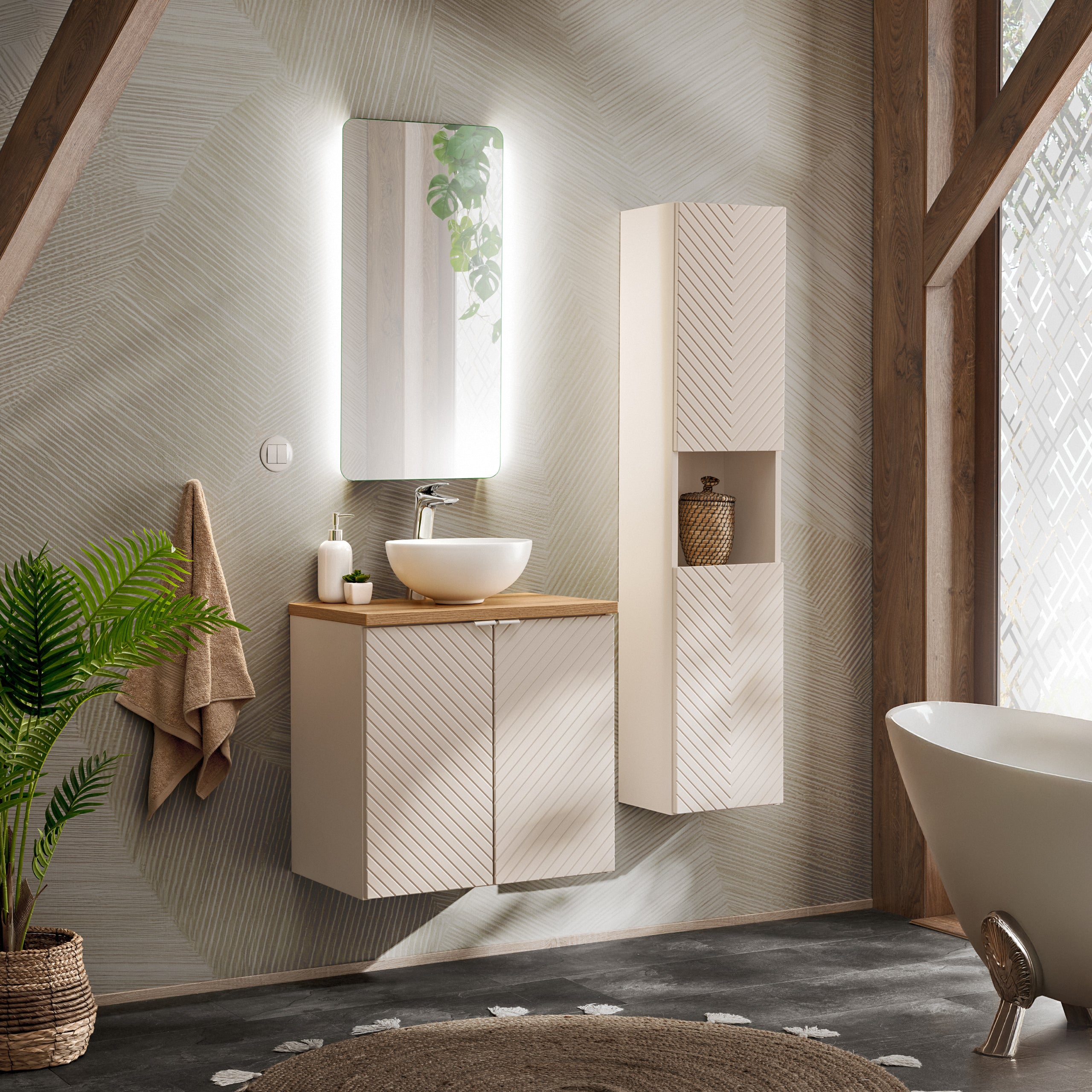 Viva Unterschrank für Waschbecken, 60 cm, 2 Türen