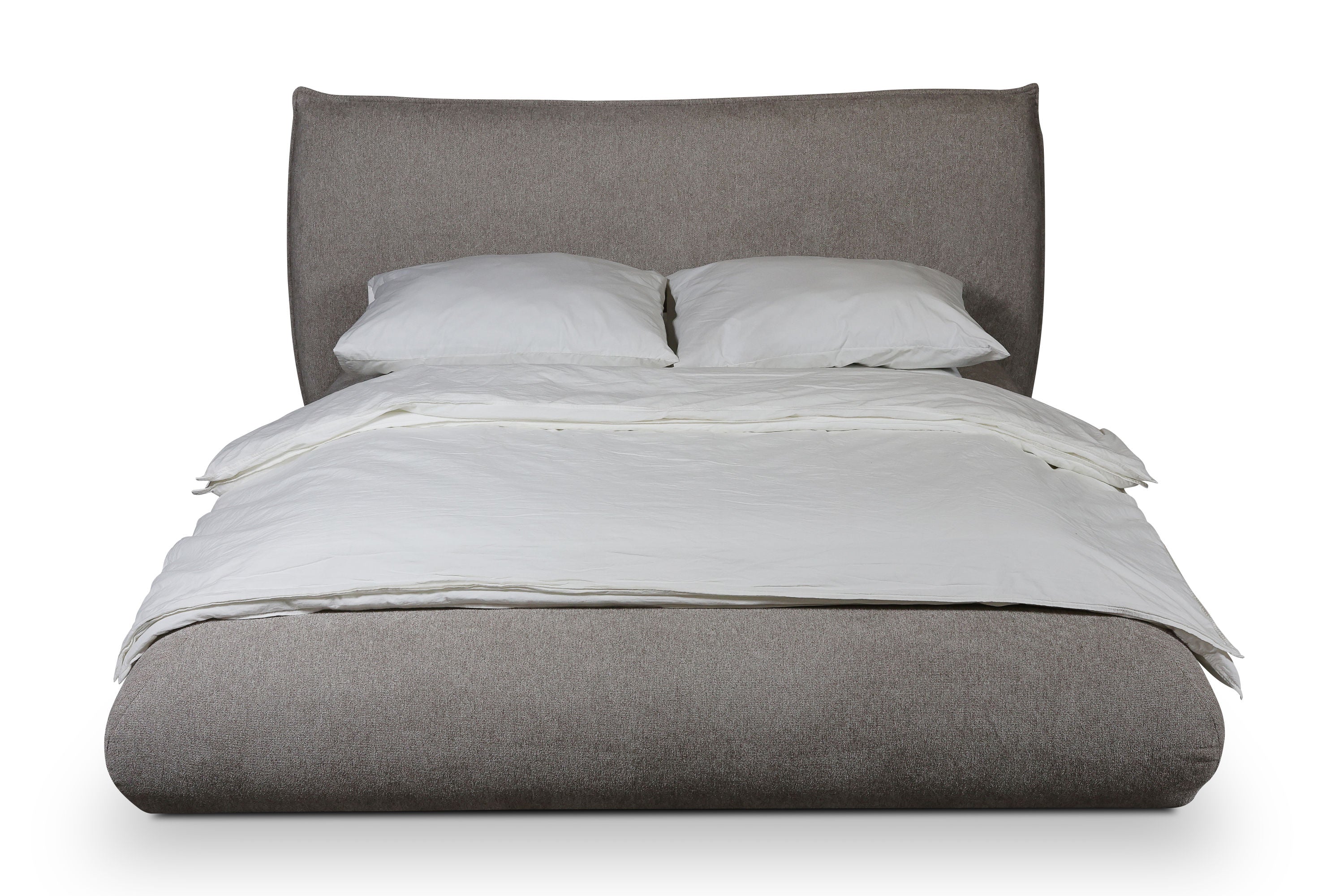 Alpine Bett – Design Polsterbett mit Stauraum in Taupe