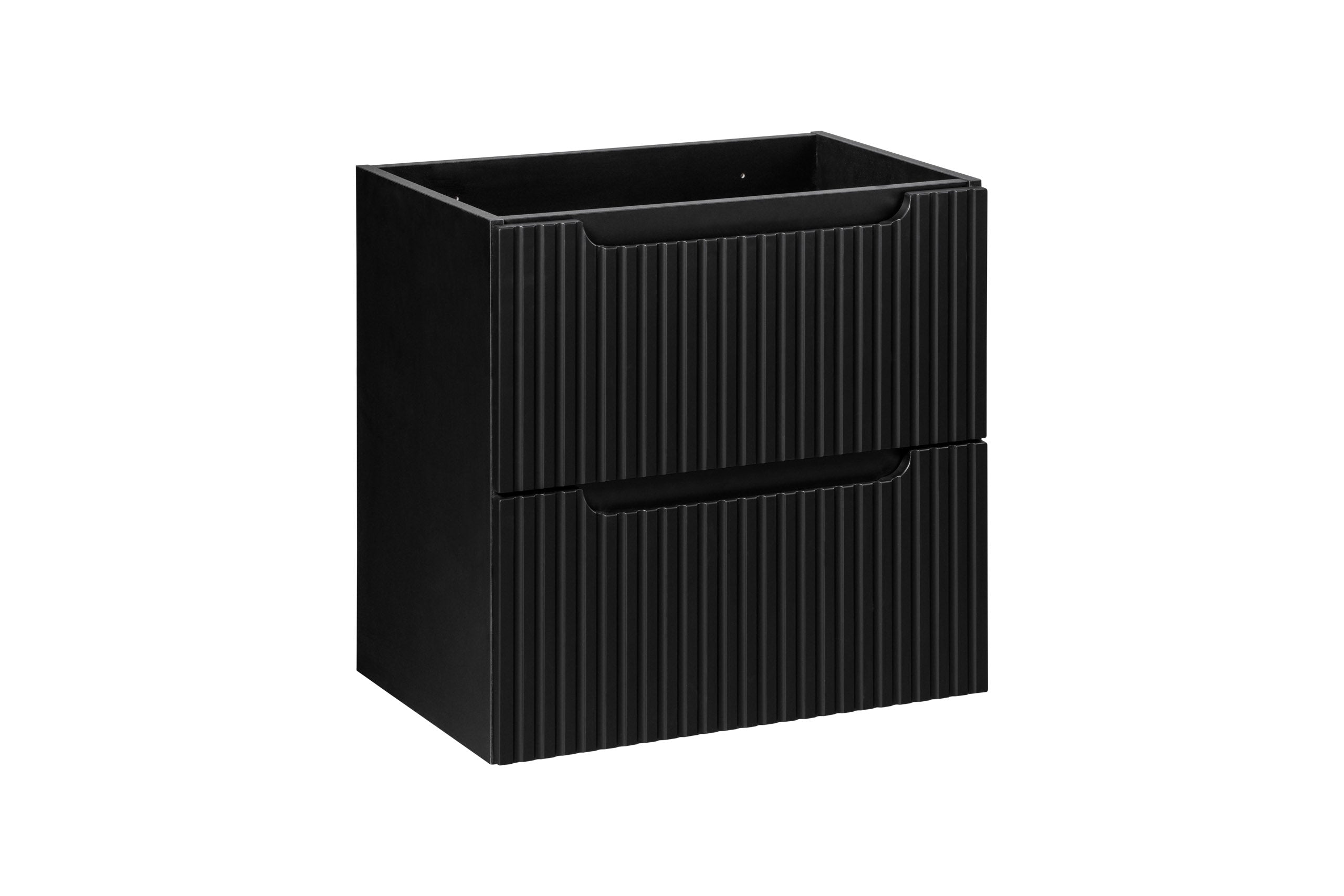 Nova Unterschrank für Waschbecken, 60 cm, 2 Schubladen Schwarz Matt