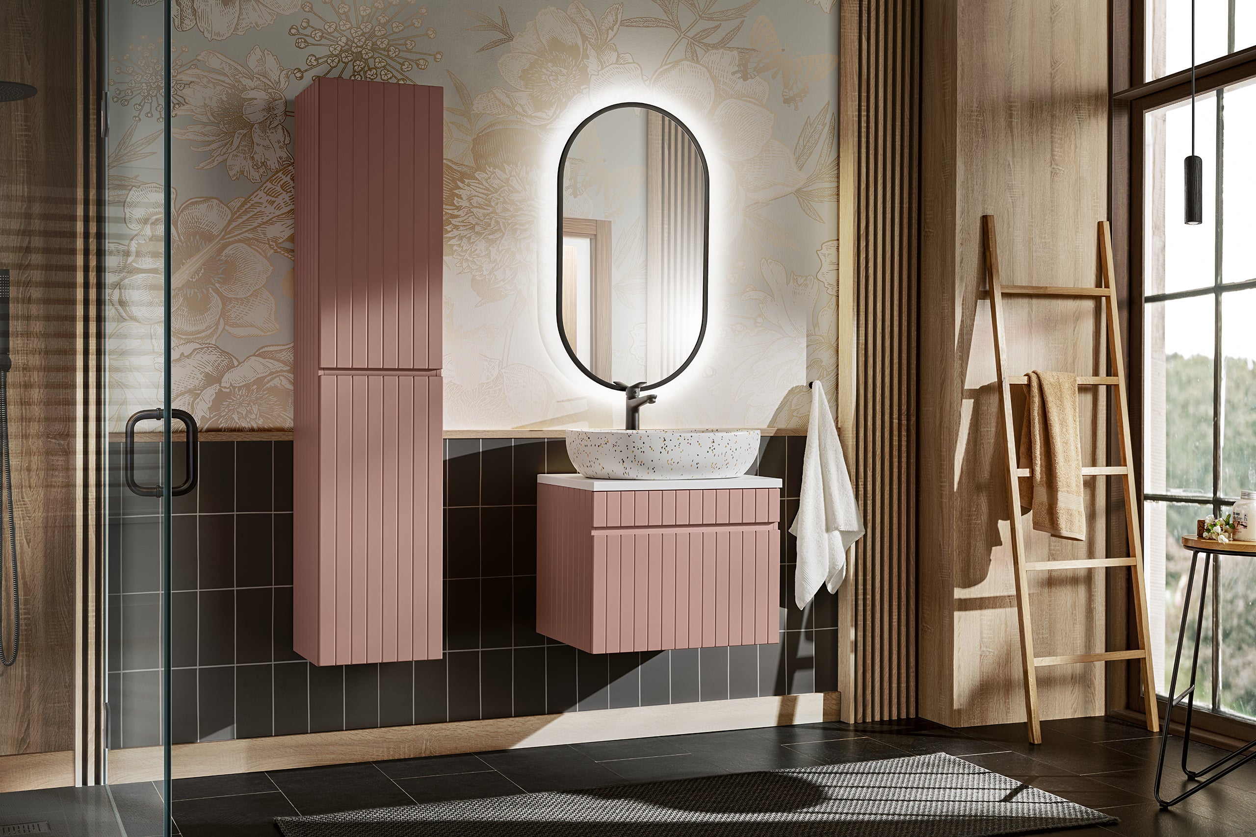Iconic Waschbeckenunterschrank 60 cm, 1 Schublade Antike Rose