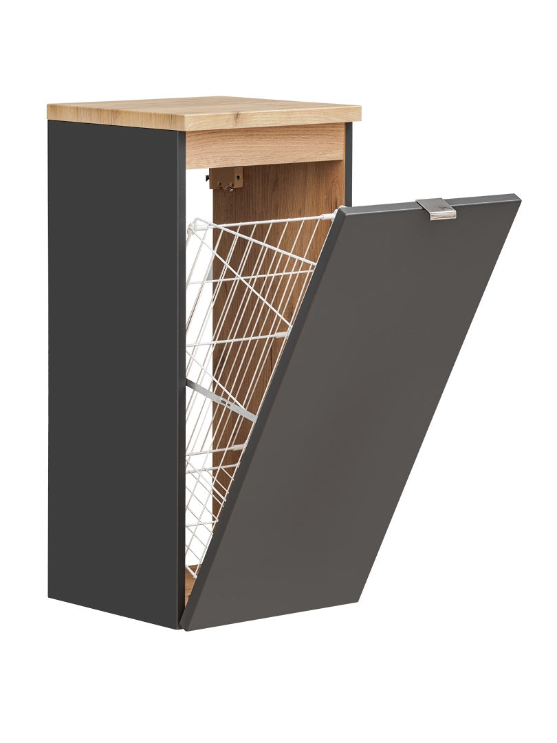 Capri Seitenschrank 35 cm 1 Tür Schwarz Matt