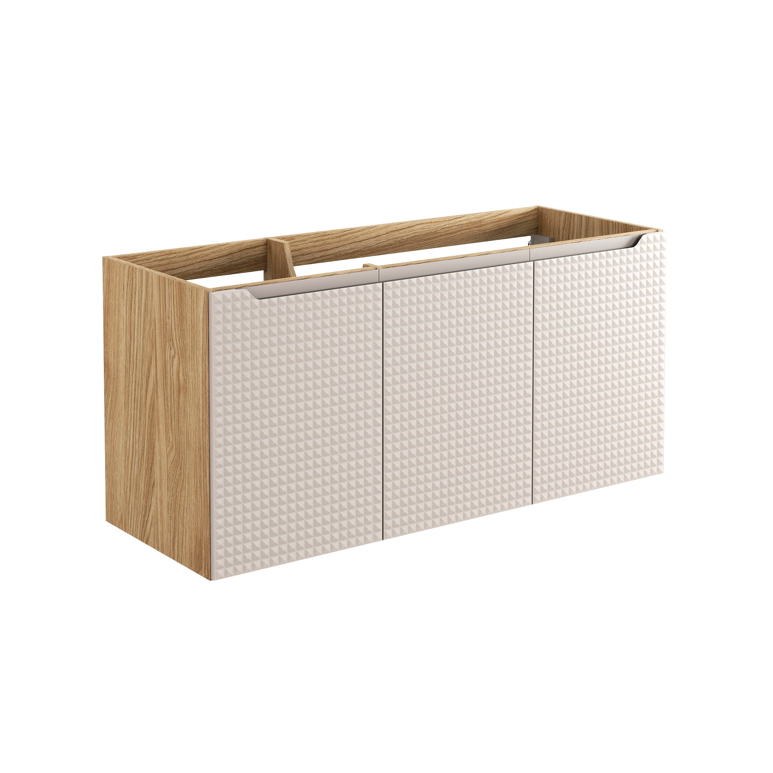 Luxor Waschbeckenunterschrank 120 cm 3 Türen Beige, Eiche geölt