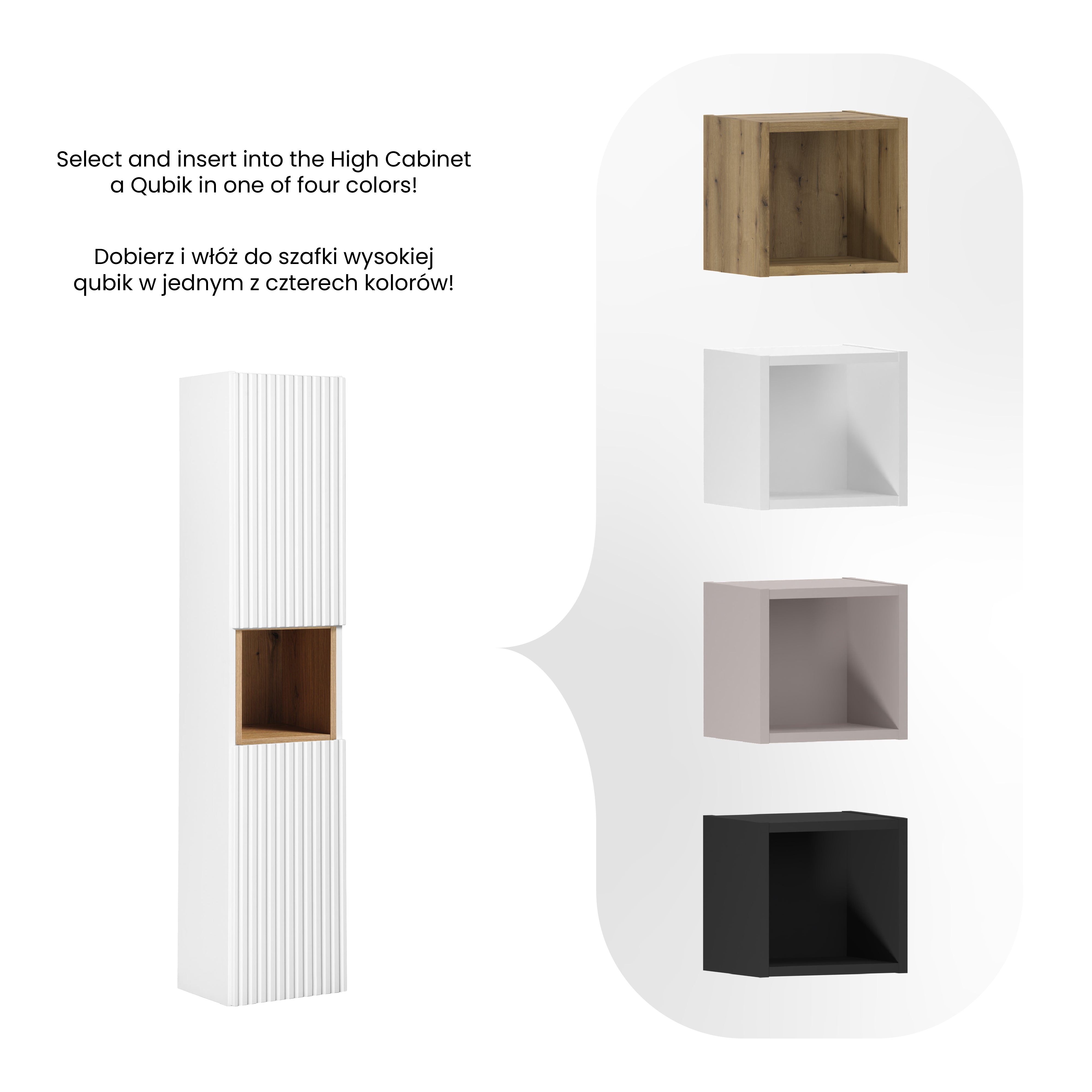 Nova Hochschrank 2 Türen Weiß Matt