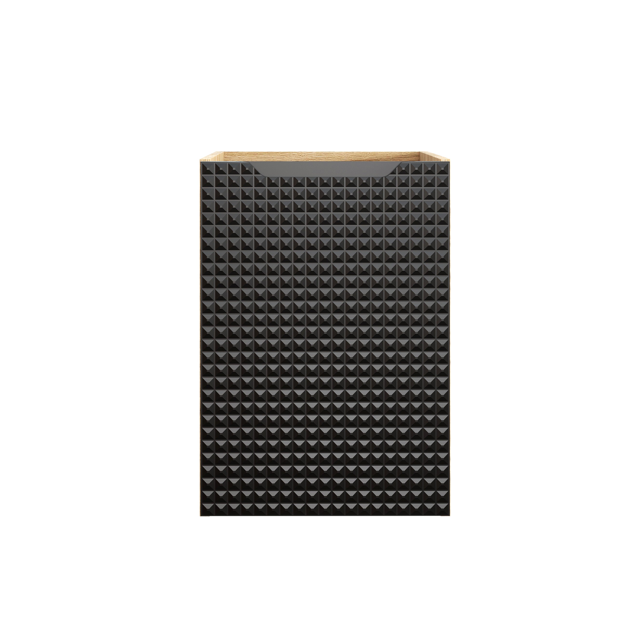Luxor Seitenschrank 40 cm 1 Tür Schwarz Matt, Geölte Eiche