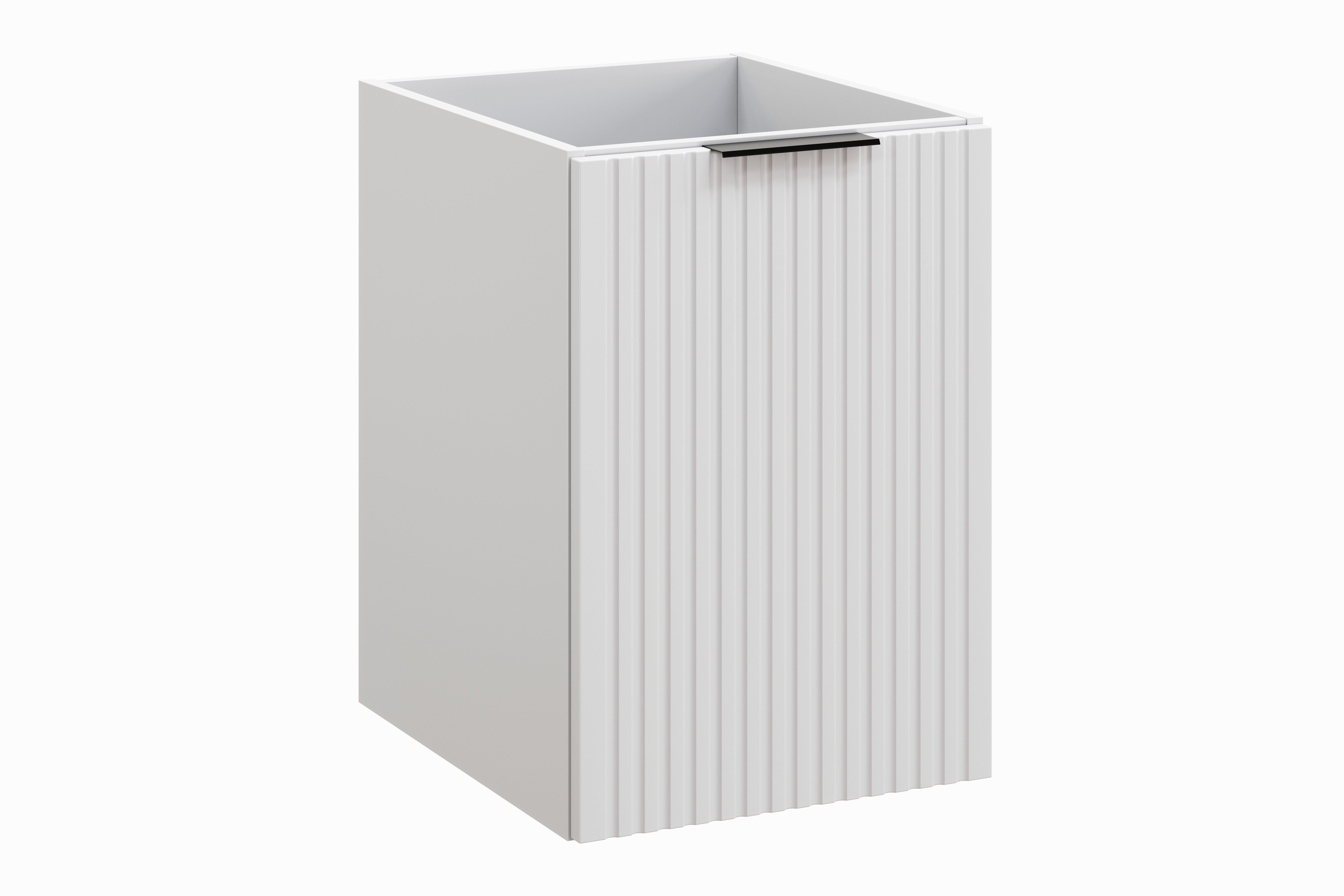 Adel Seitenschrank 40 cm mit Wäschekorb Weiß Matt