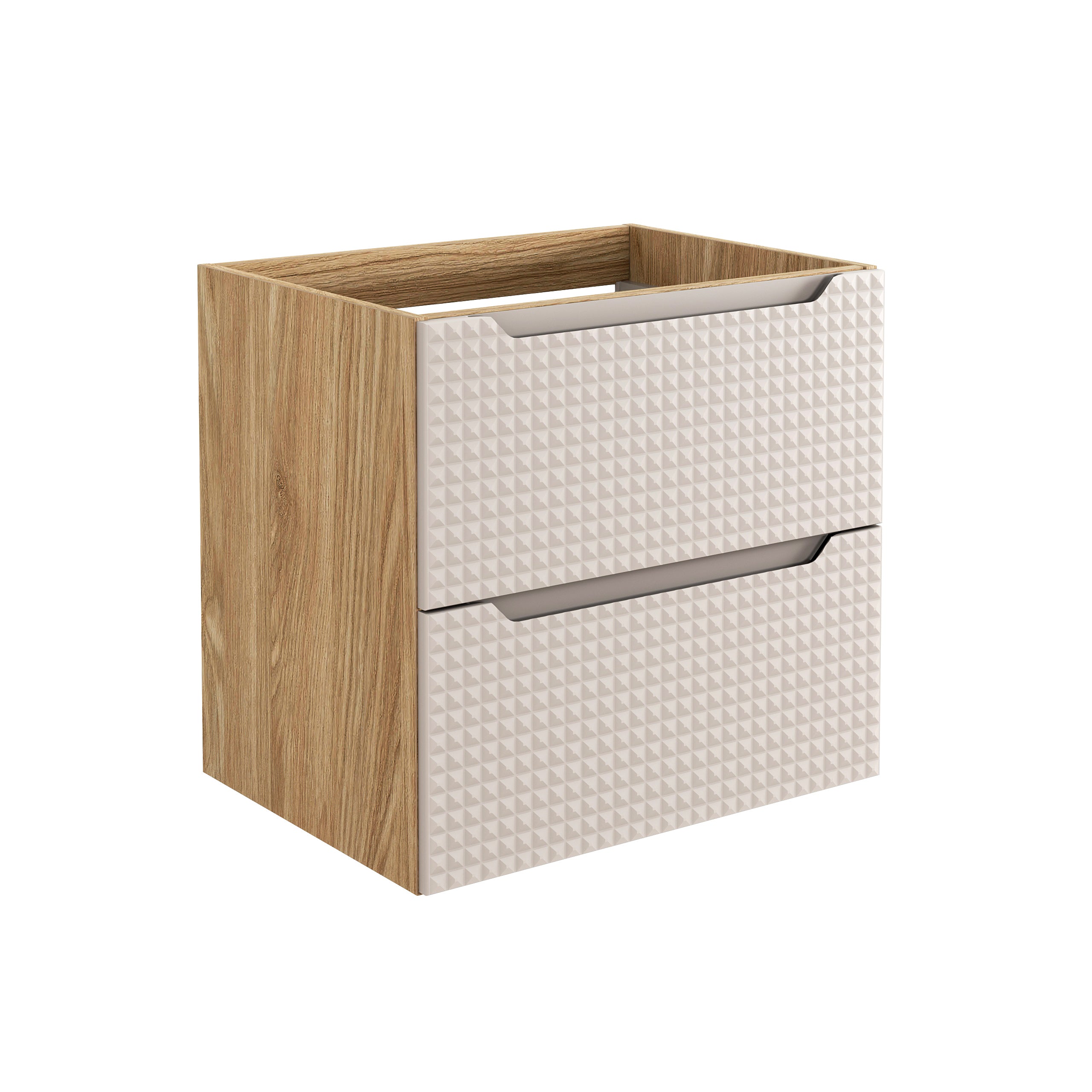 Luxor Unterschrank für Waschbecken, 60 cm, 2 Schubladen Beige, Eiche geölt