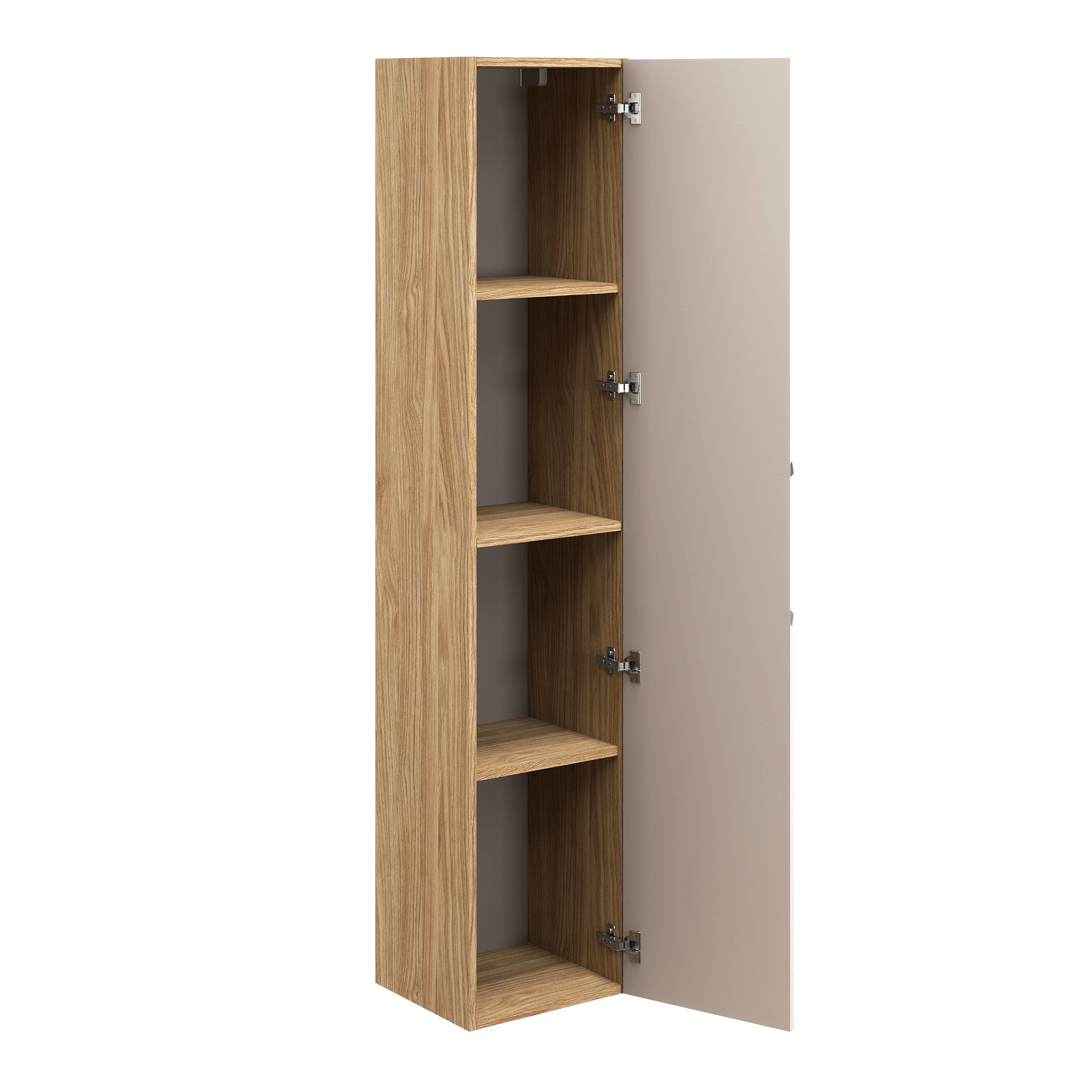 Ocean Hochschrank 1 Tür Beige, Eiche geölt