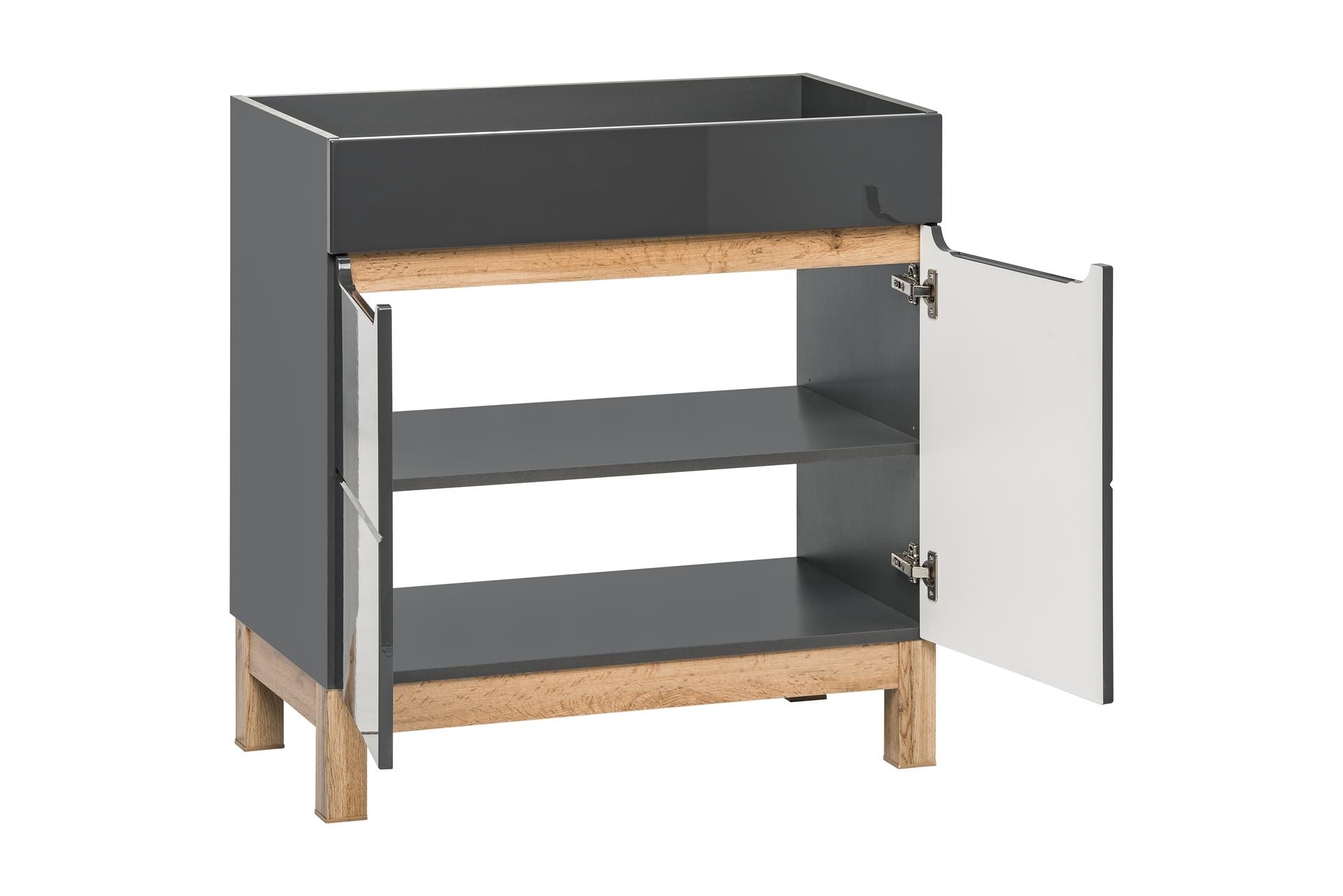 Bali Waschbeckenunterschrank 60 cm 2 Türen Grau