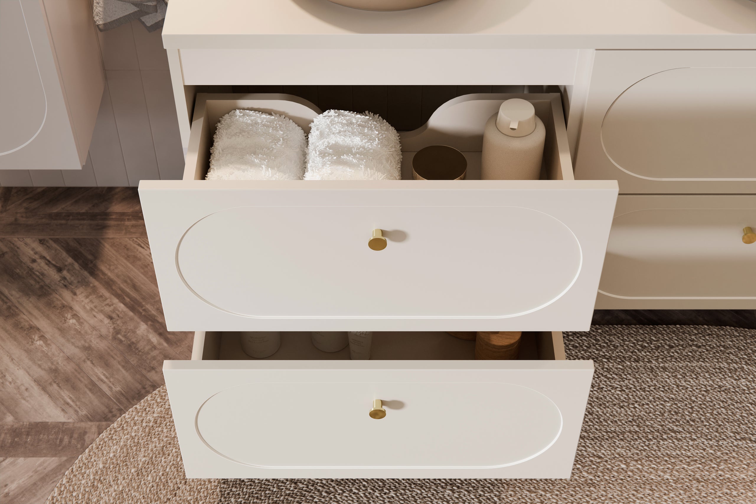 Donna Unterschrank für Waschbecken, 60 cm, 2 Schubladen
