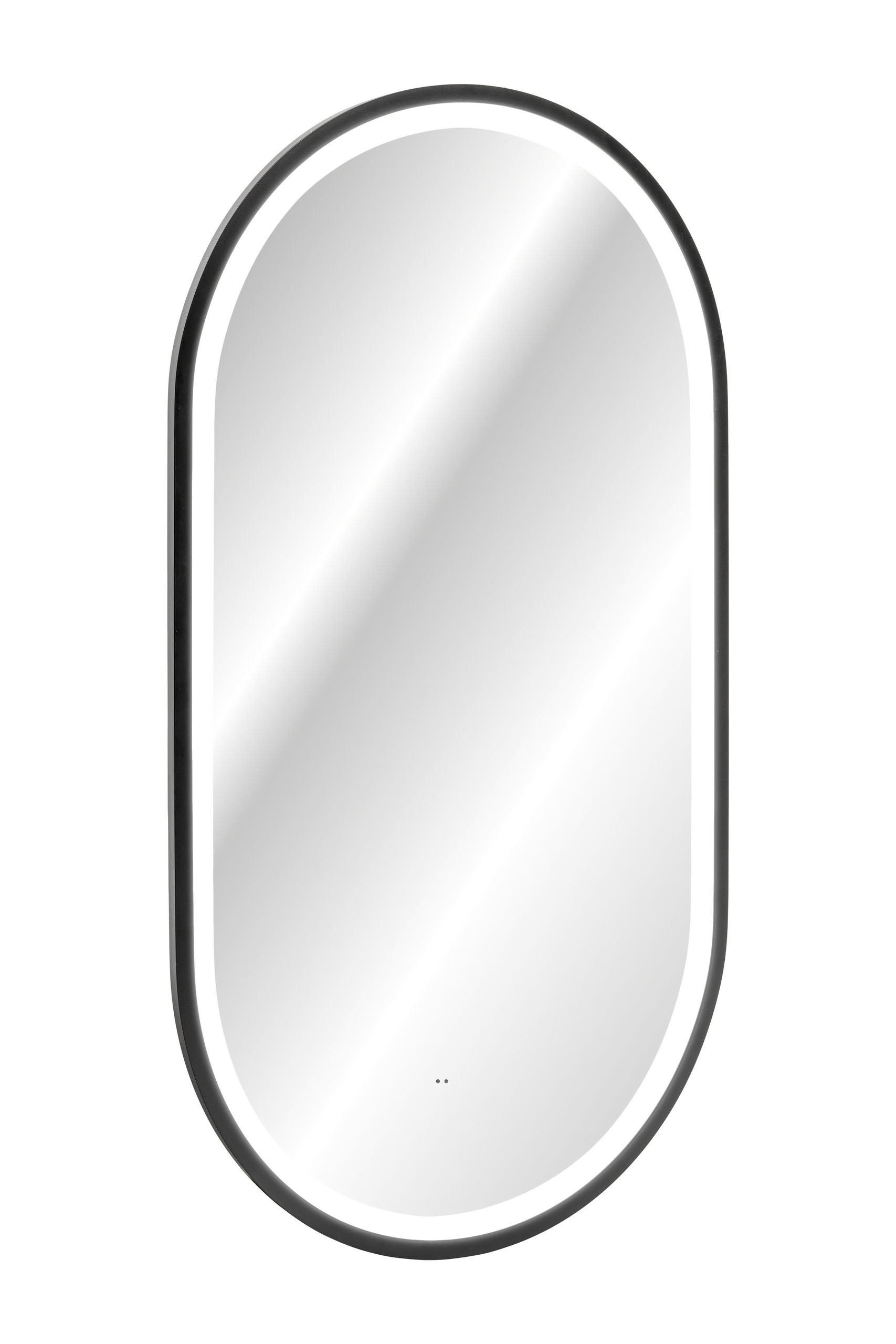 Lustro gerahmter LED-Spiegel Spiegel, Schwarz 50 x 4 x 90 cm