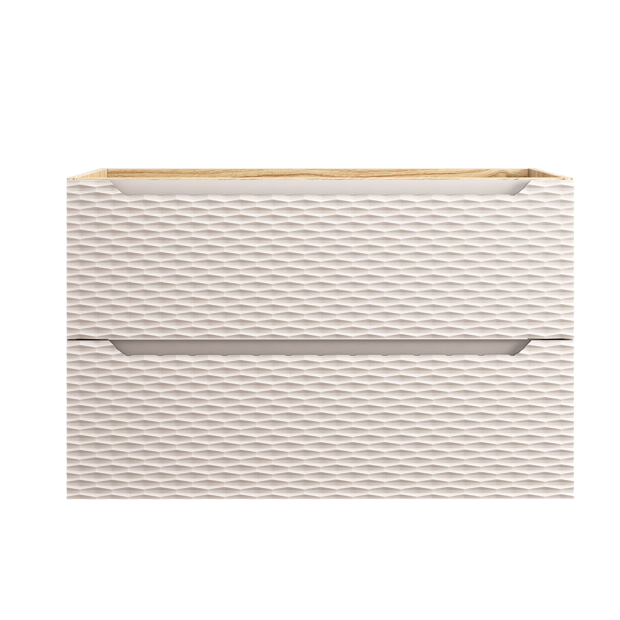 Ocean Unterschrank für Waschbecken, 90 cm, 2 Schubladen Beige, Eiche geölt