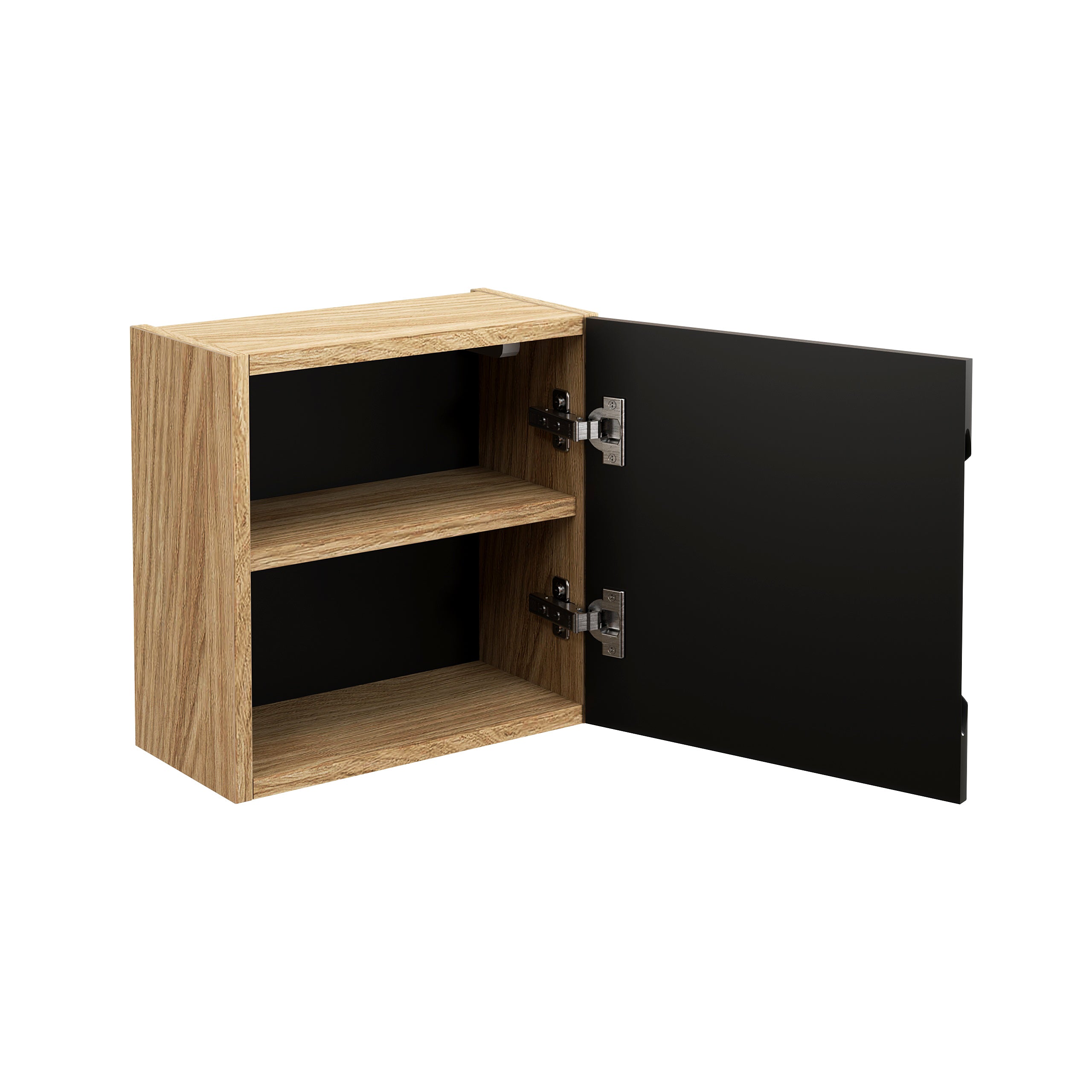 Luxor Oberschrank Qubik 35X35Cm 1 Tür Schwarz Matt, Geölte Eiche