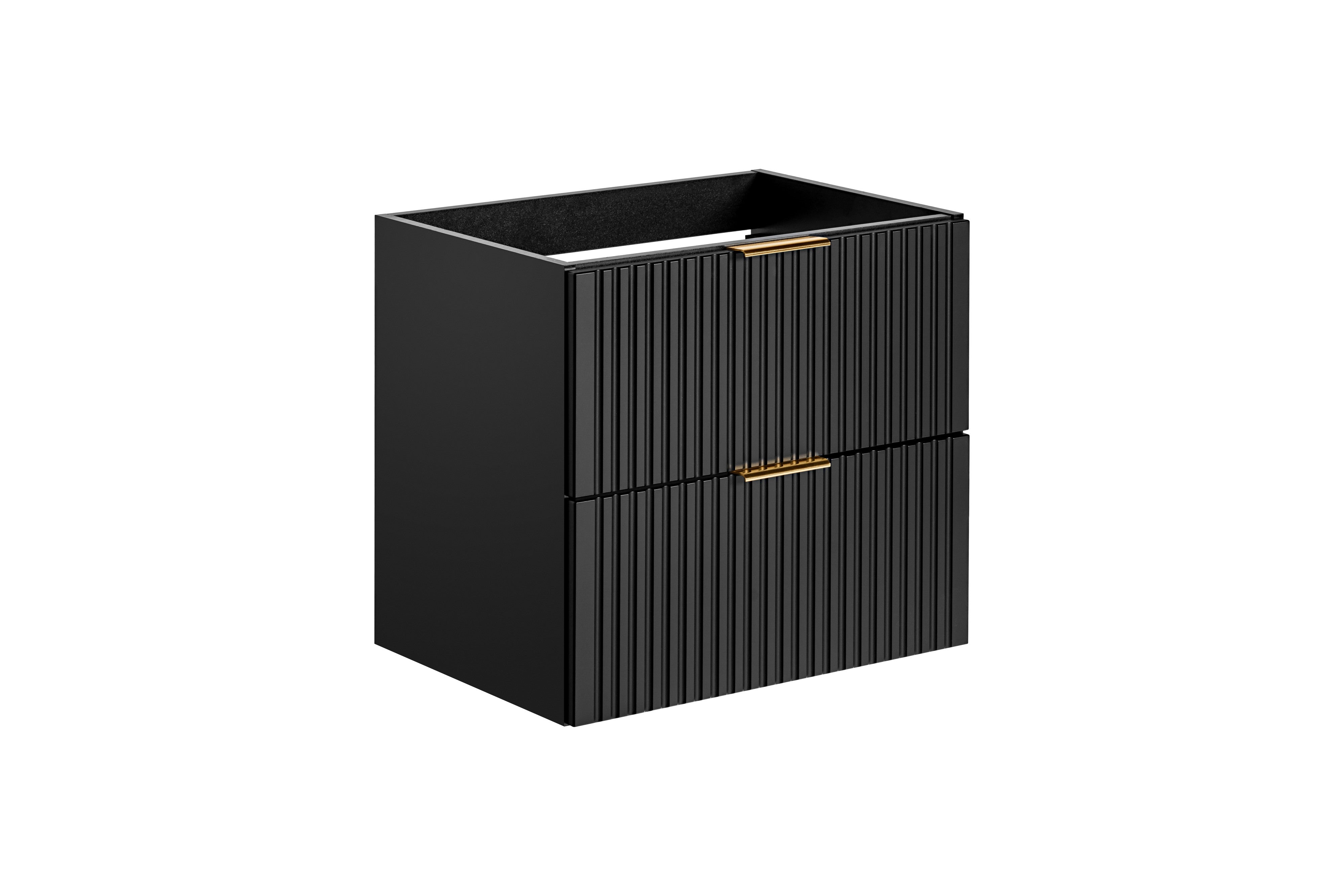 Adel Unterschrank für Waschbecken, 60 cm, 2 Schubladen Schwarz Matt