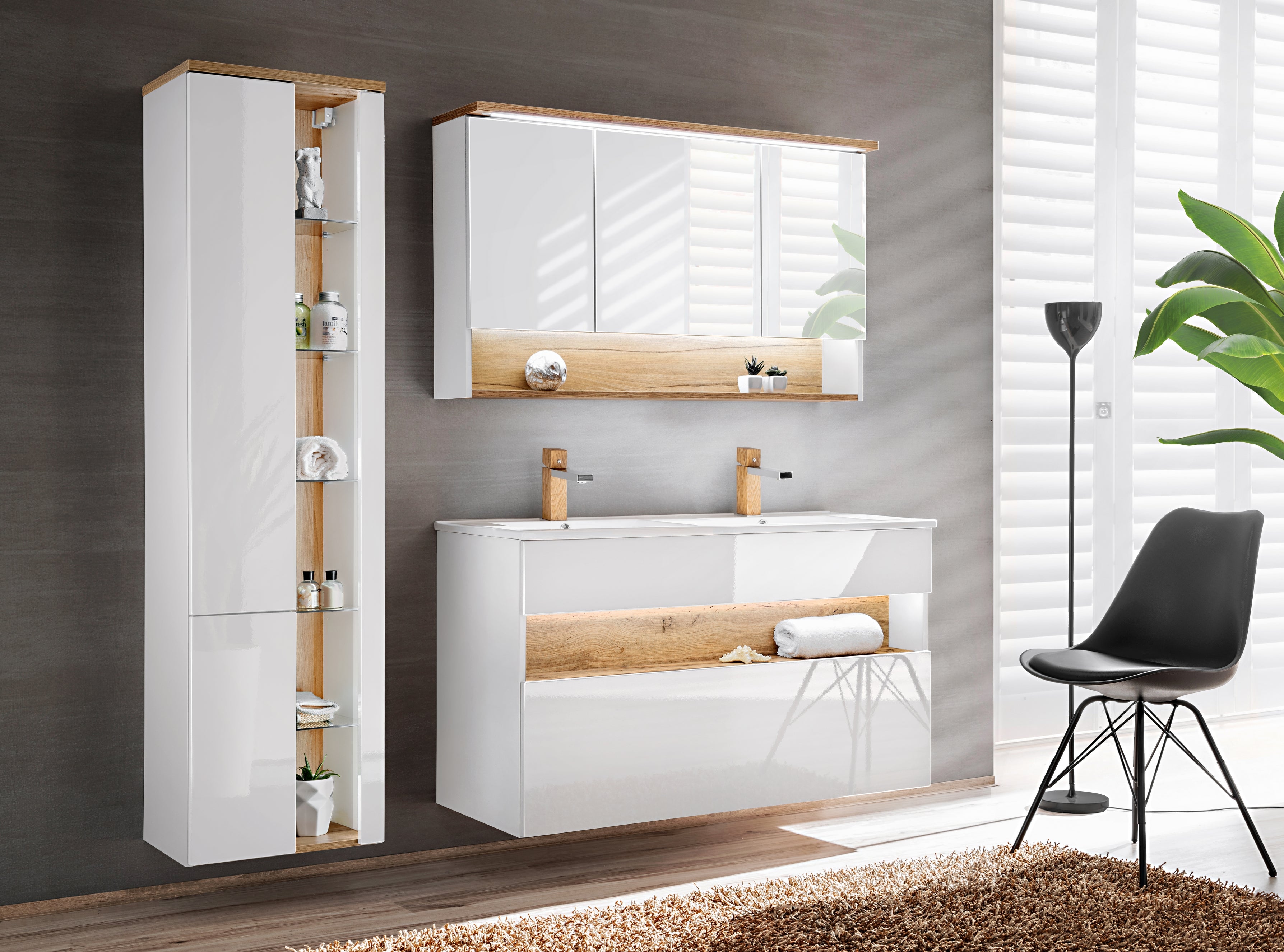 Bahama Spiegelschrank 120 cm, 3 Türen