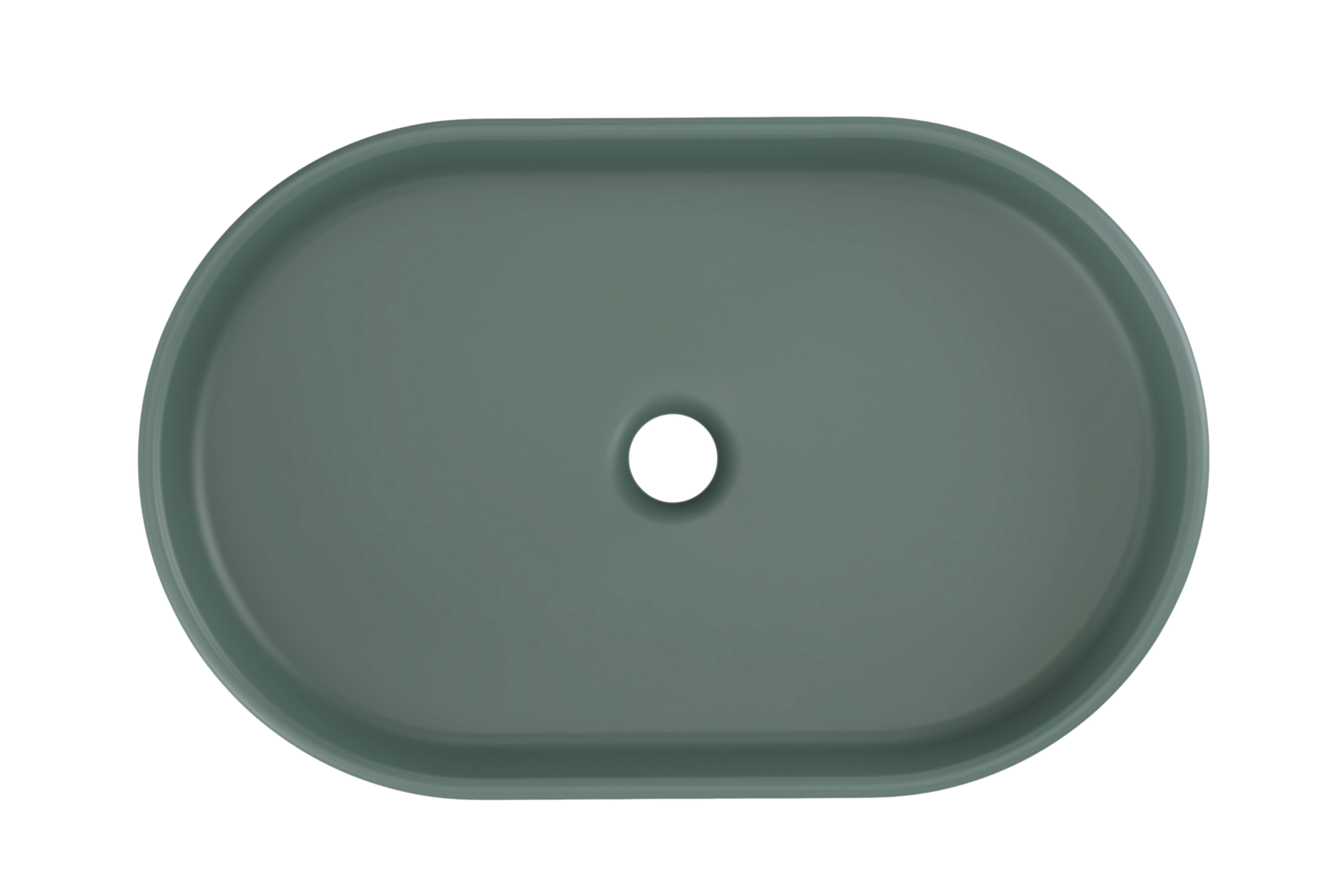 River Aufsatzwaschbecken Grün Matt 55 x 35 x 12 cm (RIVER 2 FOREST GREEN MATT UN 55 ( E-6594 ))